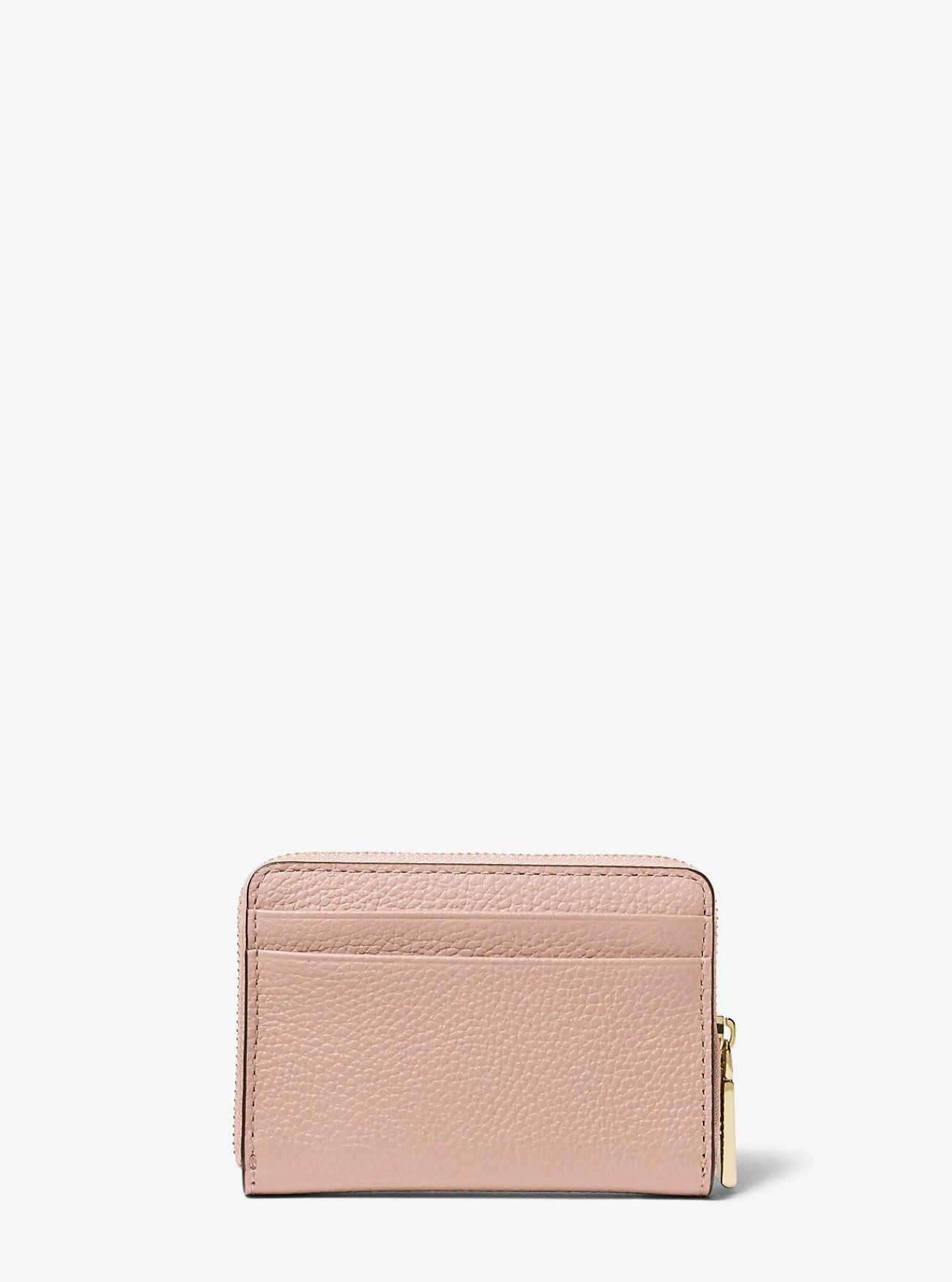 Michael Kors Kaarthouder Jet Set van getrommeld leer met rits rondom, klein ZACHTROZE Discount