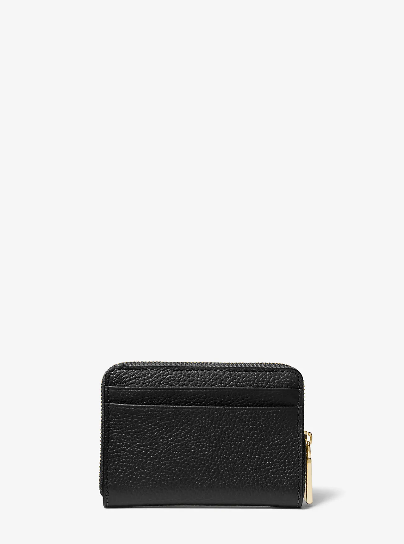 Michael Kors Kaarthouder Jet Set van getrommeld leer met rits rondom, klein ZWART Discount