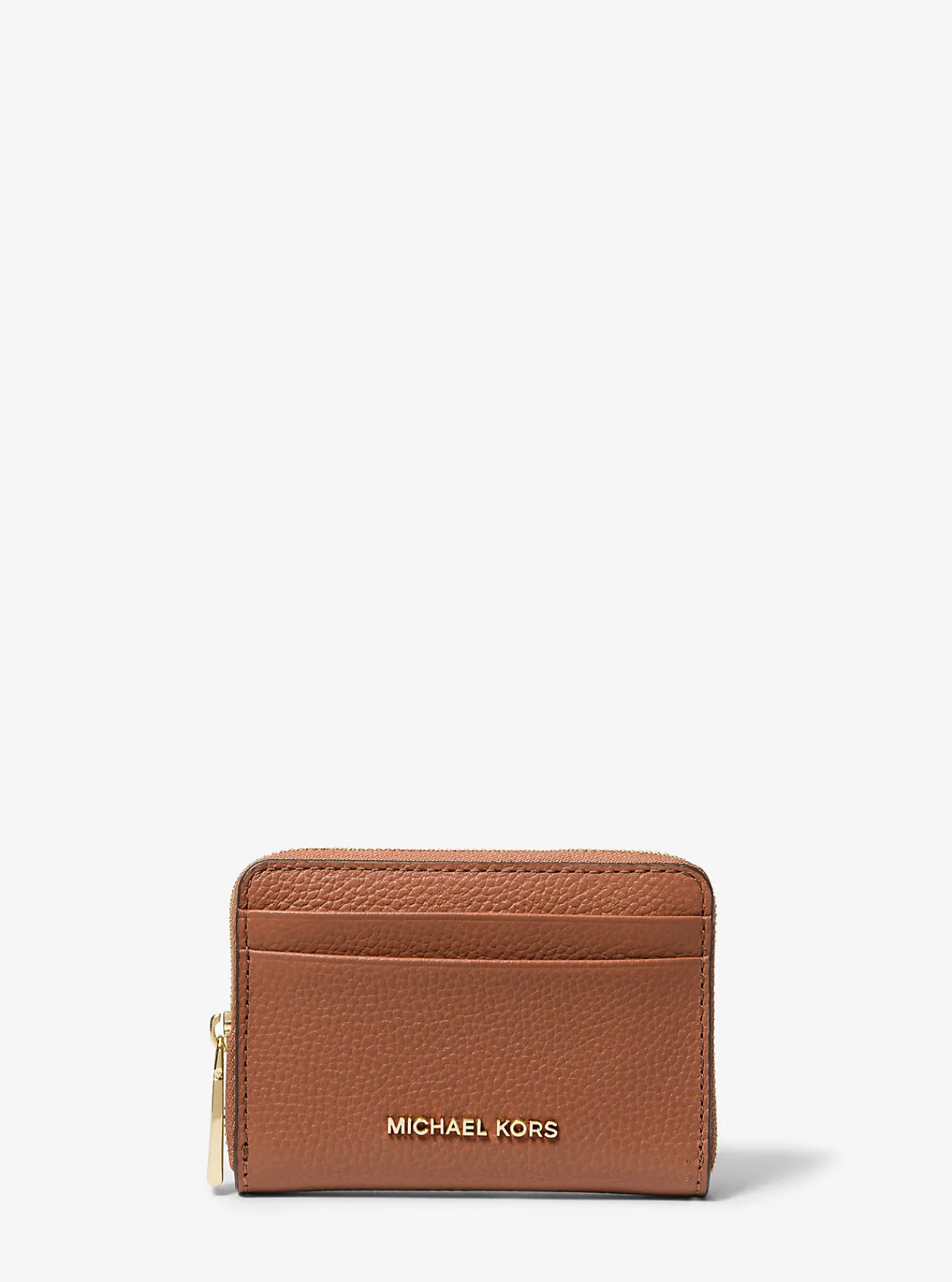 Michael Kors Kaarthouder Jet Set van getrommeld leer met rits rondom, klein LUGGAGE Discount