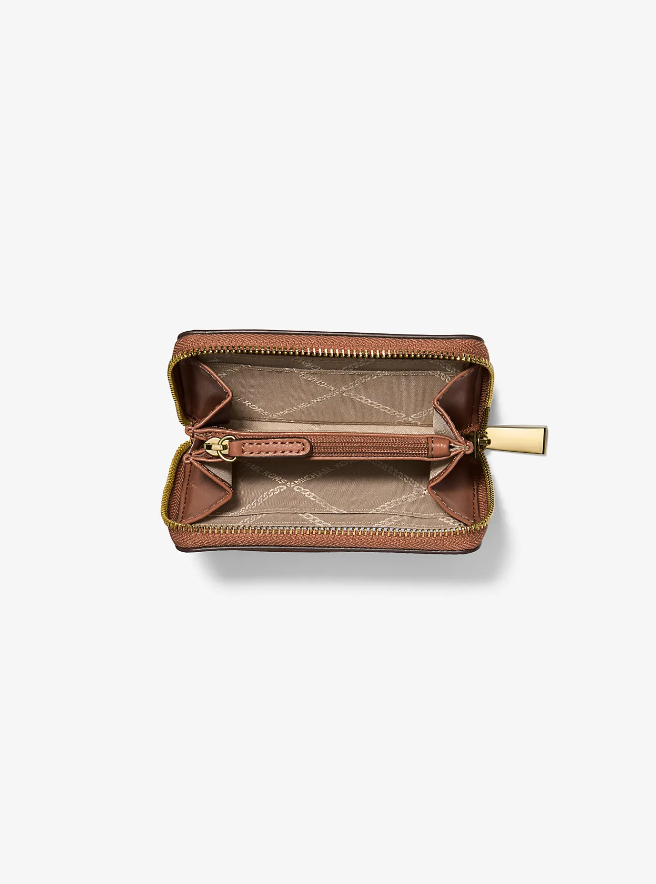 Michael Kors Kaarthouder Jet Set van getrommeld leer met rits rondom, klein LUGGAGE Discount