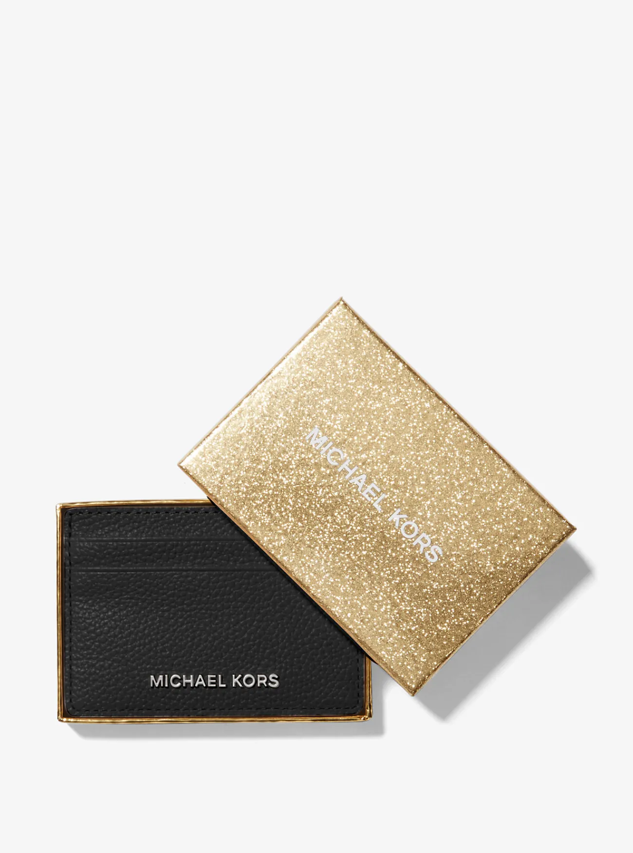 Michael Kors Kaarthouder van getrommeld leer ZWART Hot