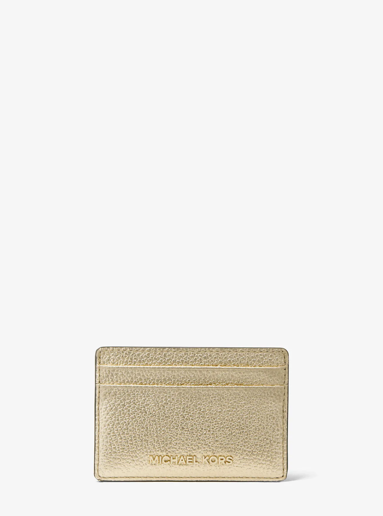 Michael Kors Kaarthouder van metallic getrommeld leer LICHTGOUD New