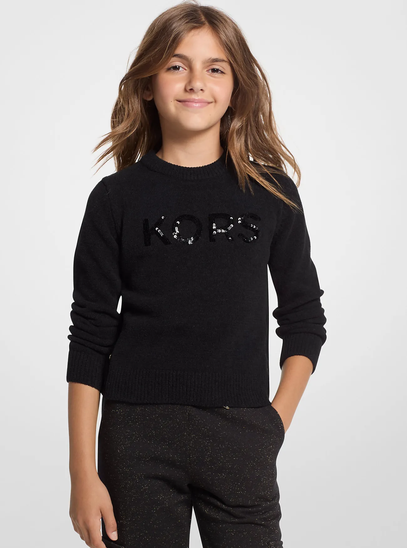 Michael Kors KORS sweater met lovertjes ZWART Clearance