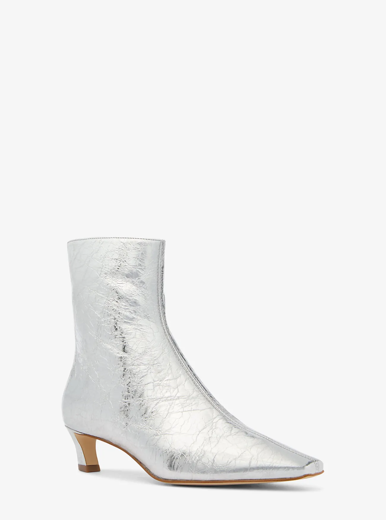 Michael Kors Laars Cosmo van metallic craquel&eacute; leer ZILVER Clearance
