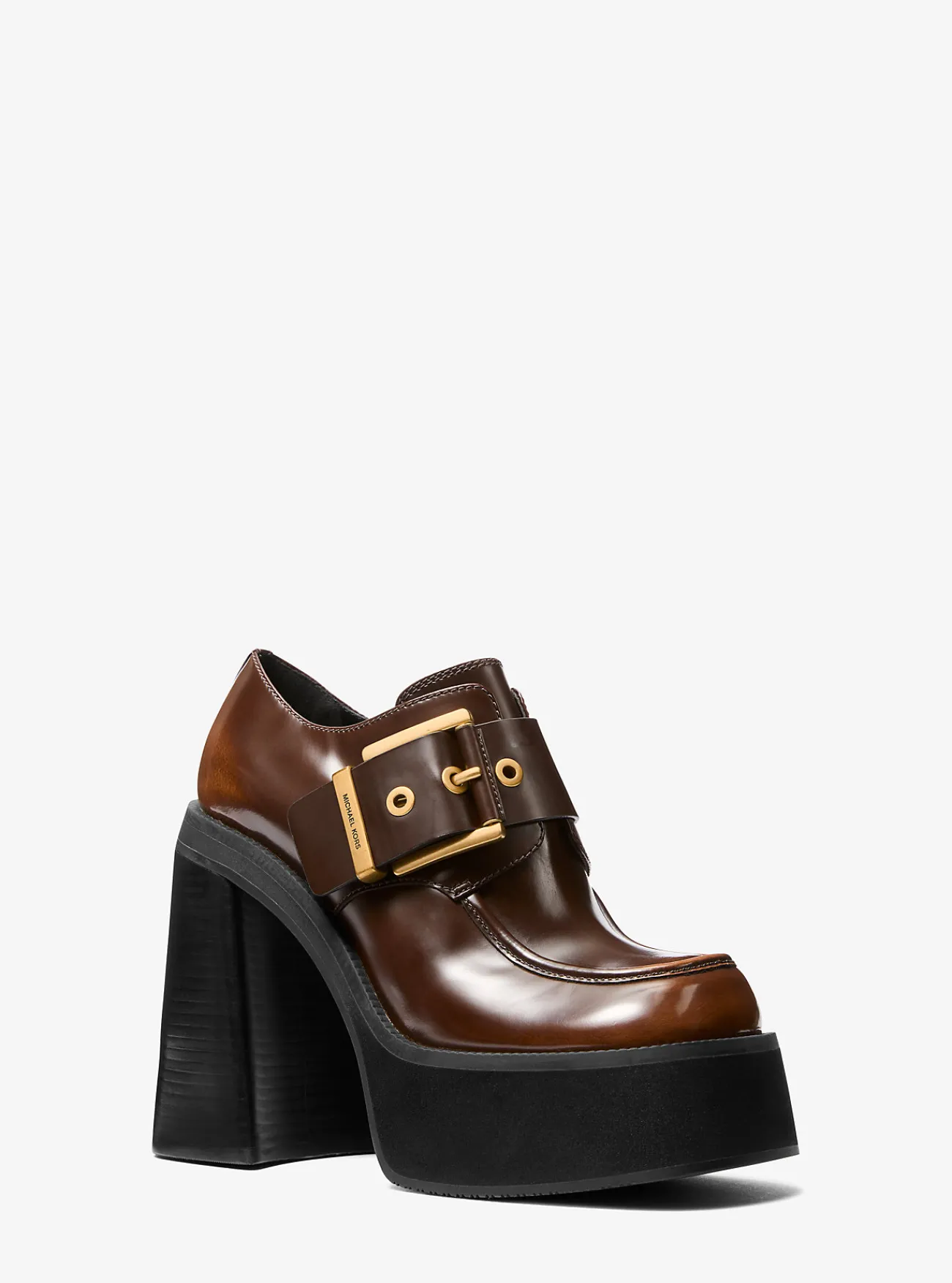Michael Kors Loafer Colby van gepolijst leer met plateauzool LUGGAGE Sale