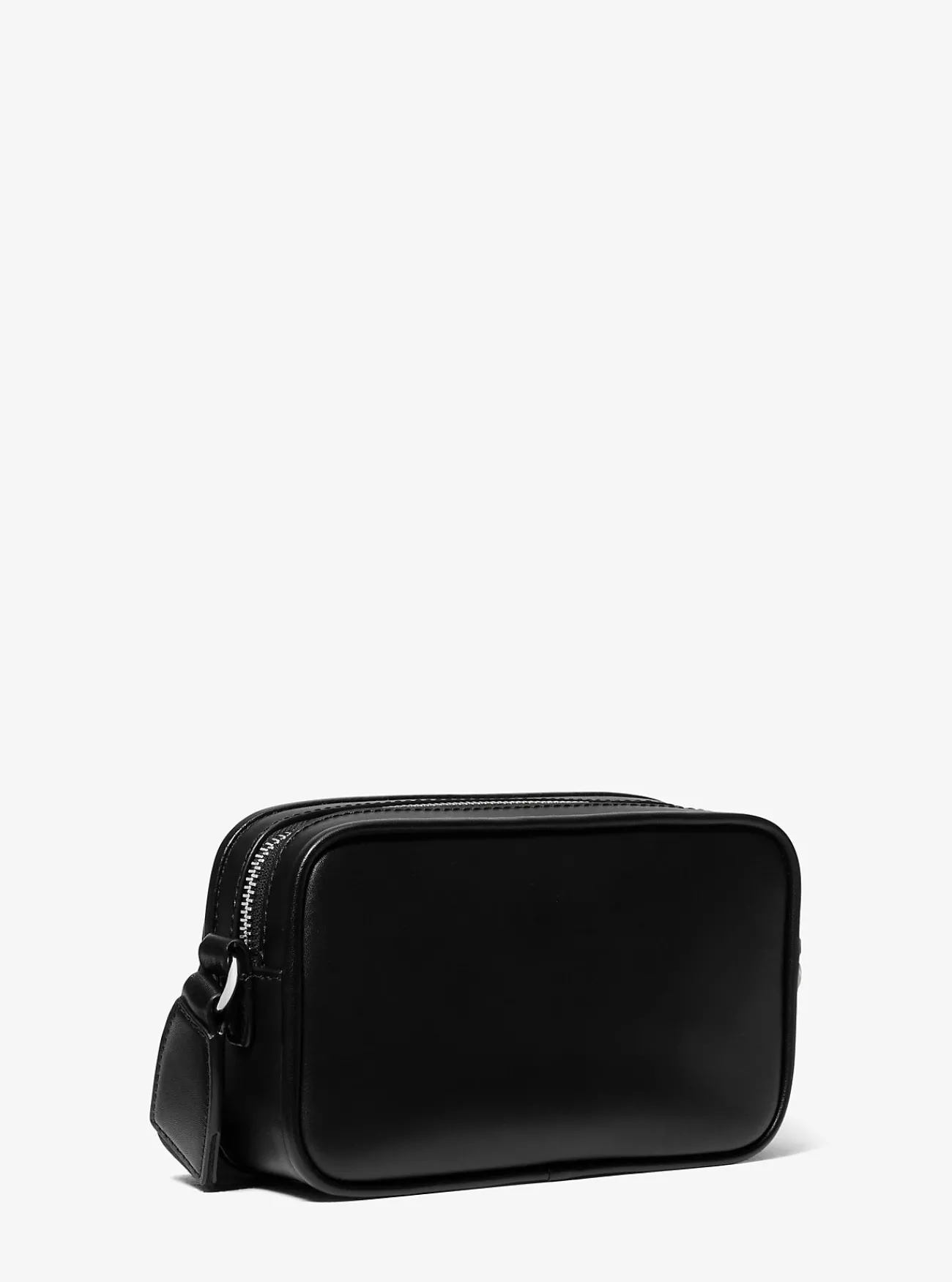 Michael Kors Messengertas Bradshaw van leer, extra klein ZWART Clearance