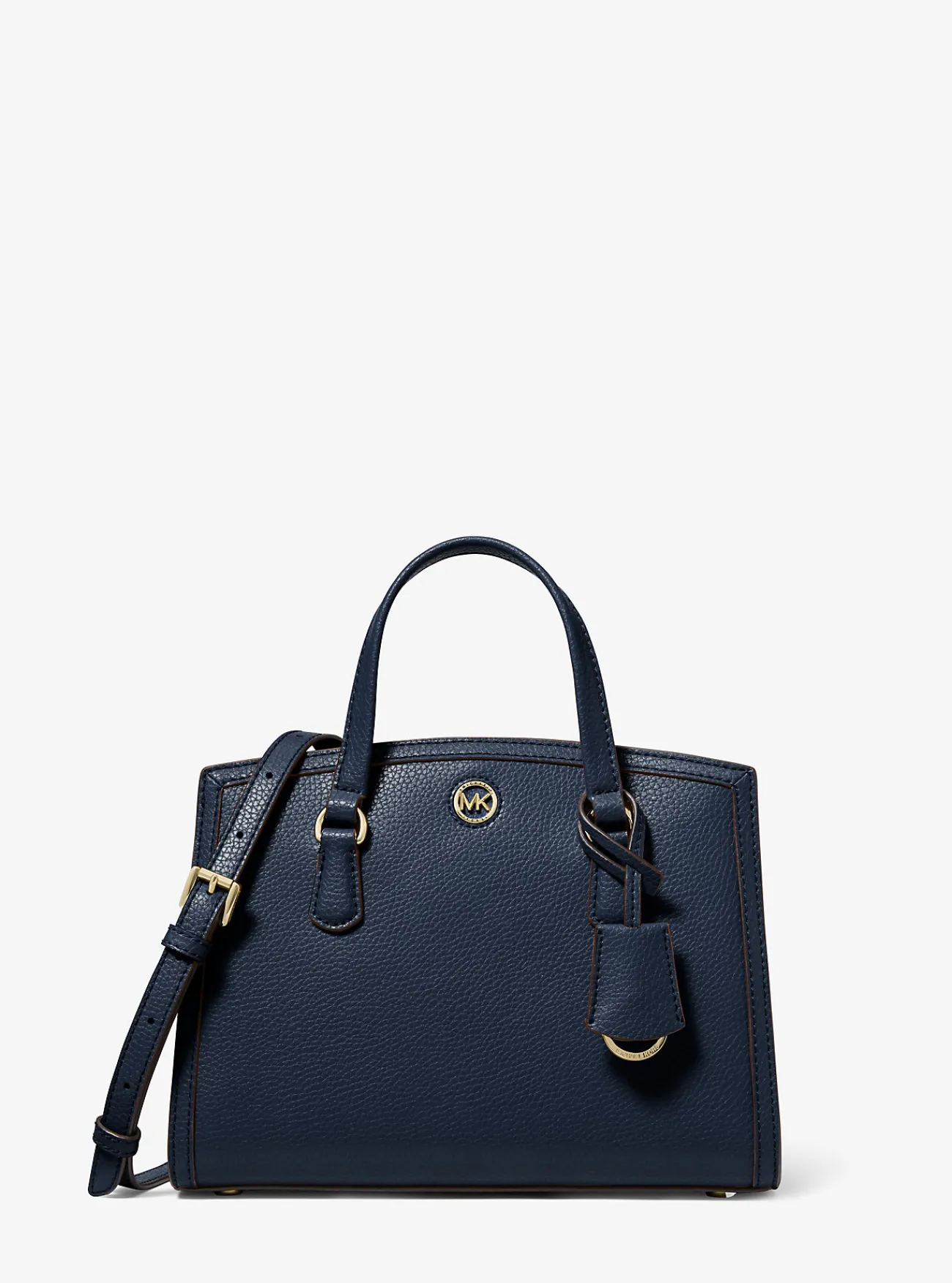 Michael Kors Messengertas Chantal van getrommeld leer, klein MARINEBLAUW New