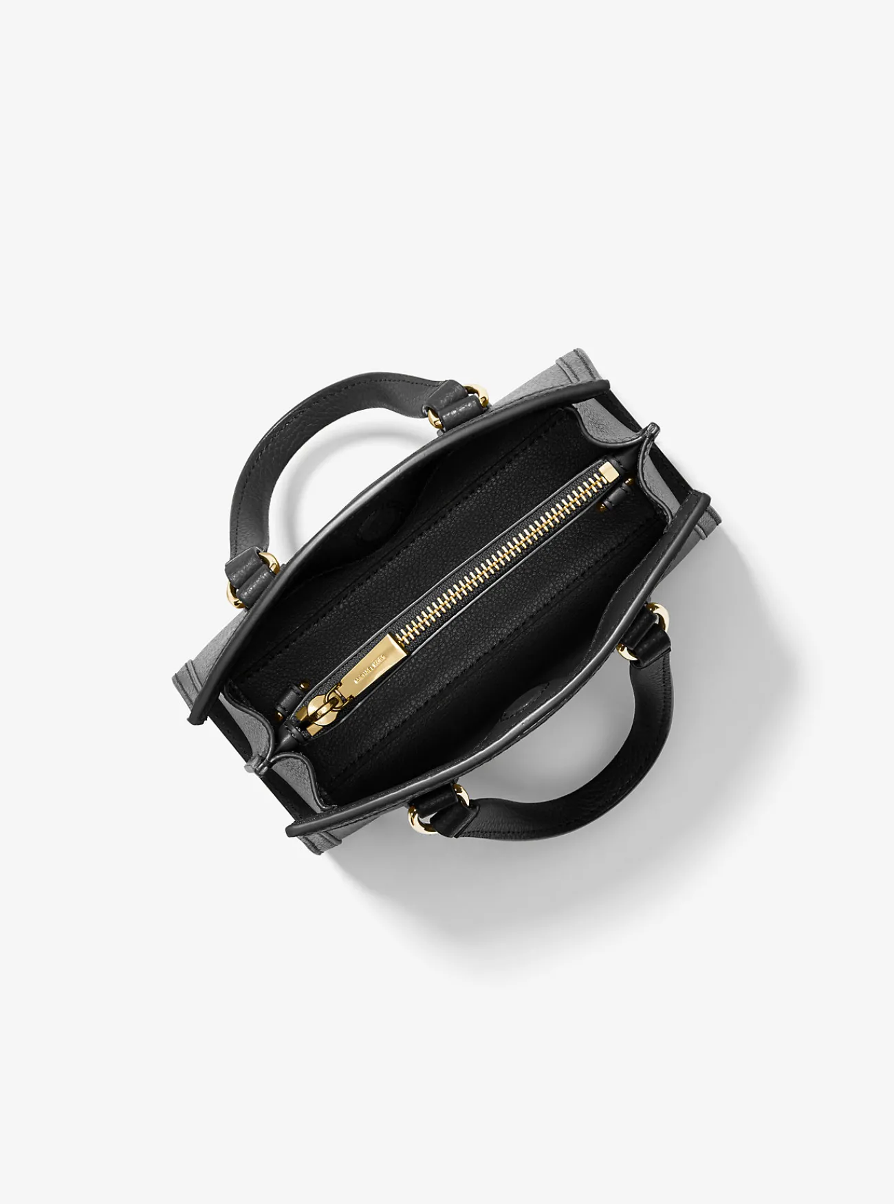 Michael Kors Messengertas Chantal van getrommeld leer, extra klein ZWART New