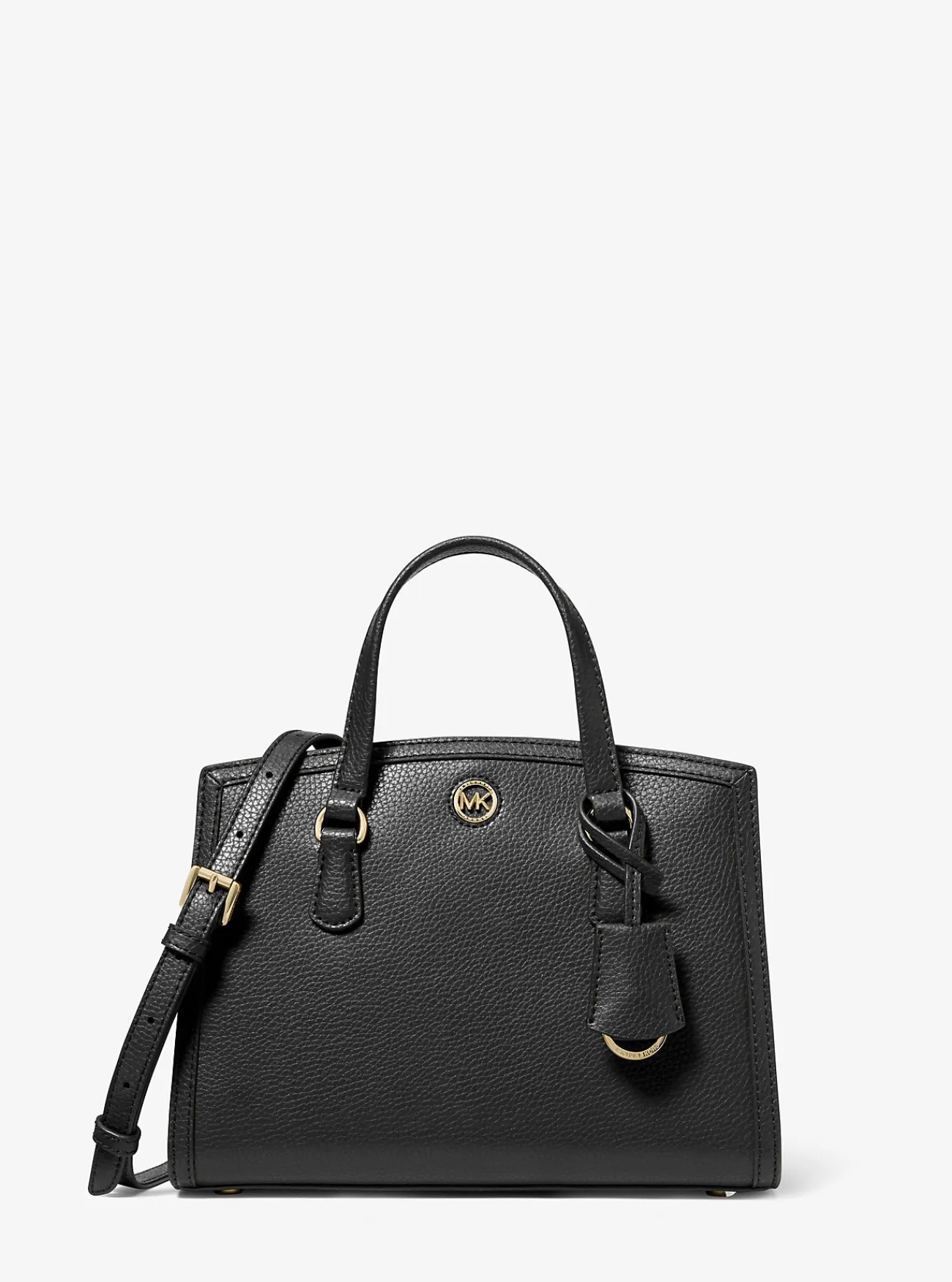Michael Kors Messengertas Chantal van getrommeld leer, klein ZWART Online