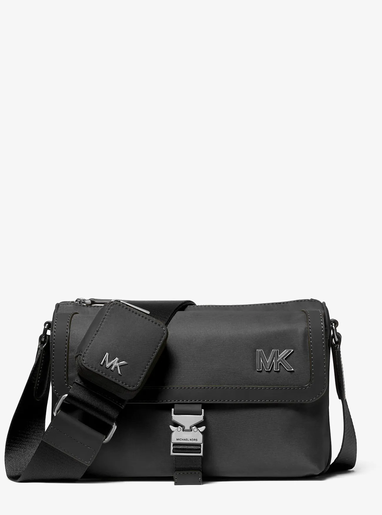 Michael Kors Messengertas Eli van nylon met ritstasje ZWART Discount