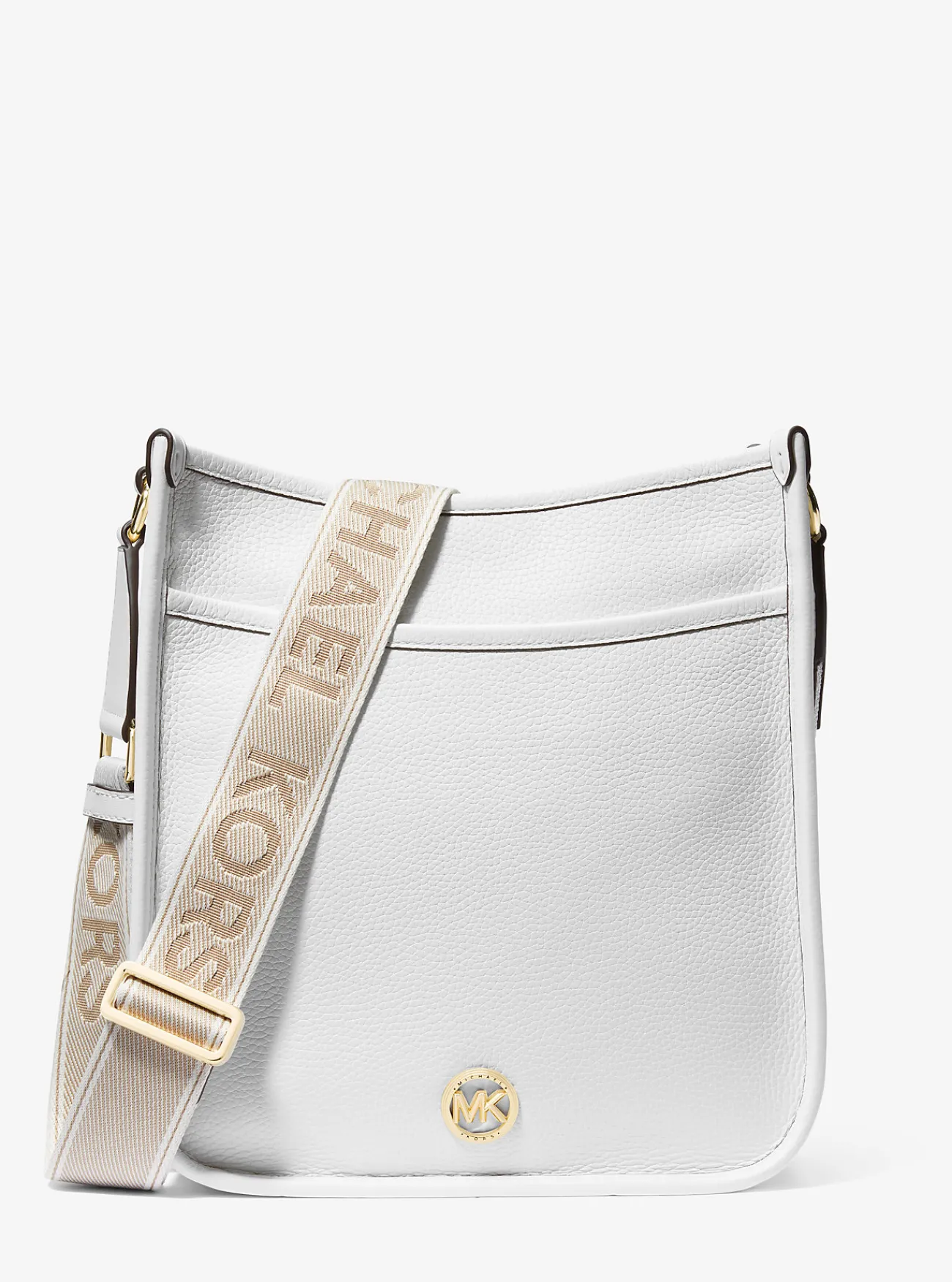 Michael Kors Messengertas Luisa van getrommeld leer, groot OPTISCHWIT Fashion
