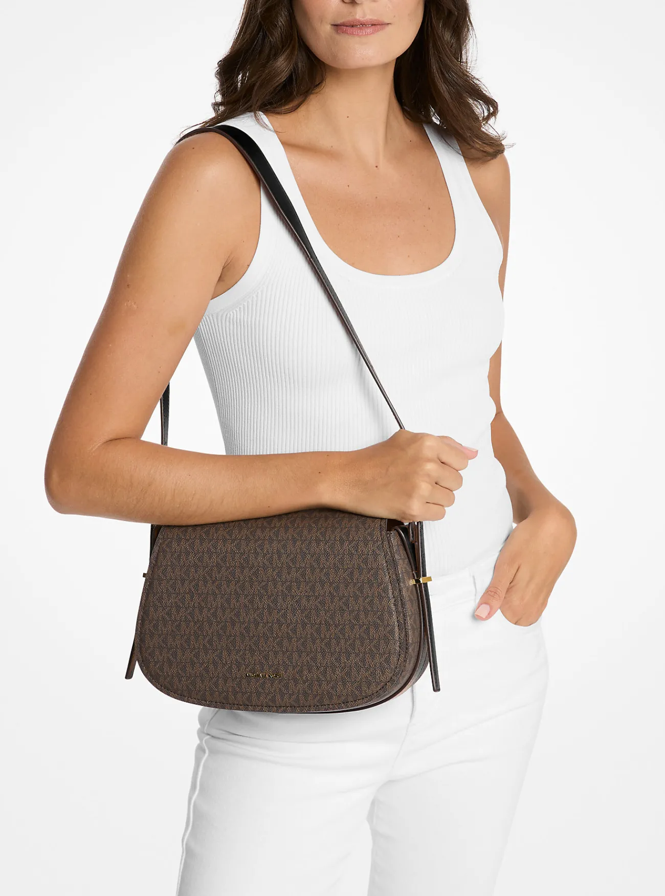 Michael Kors Messengertas Lydia met kenmerkend logo, middelgroot Online