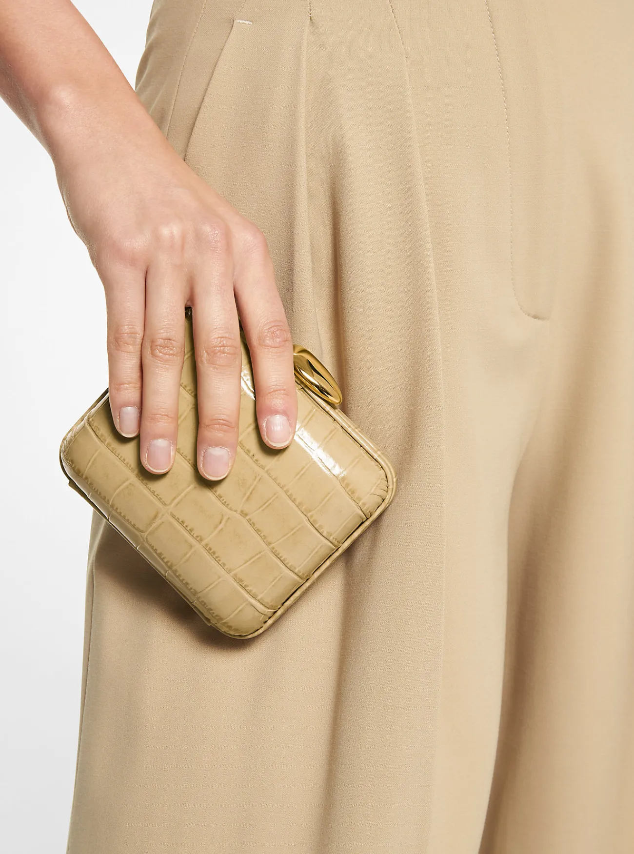 Michael Kors Minaudière Tina van leer met krokodillenprint in reliëf, mini DUIN Clearance