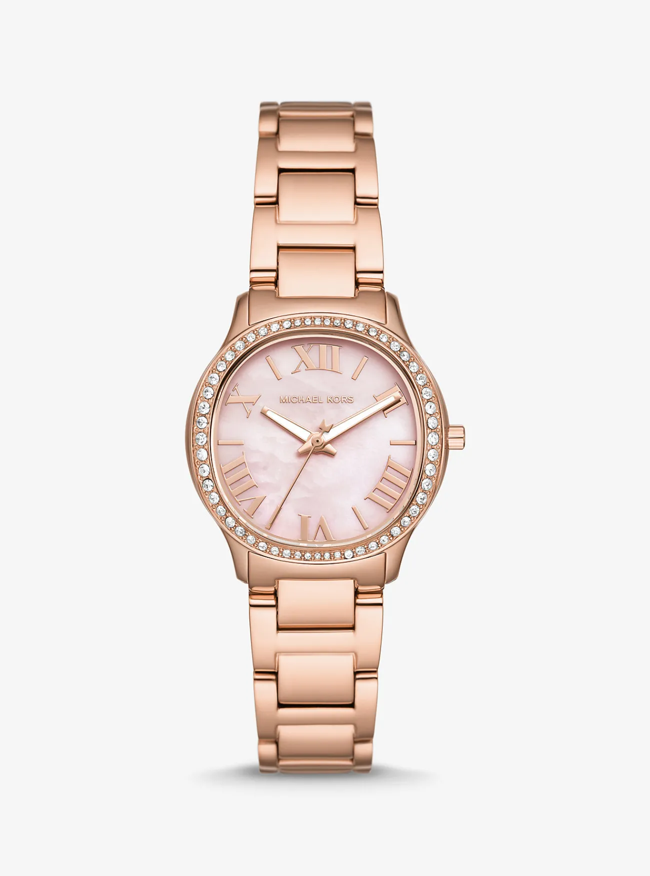 Michael Kors Minihorloge Sage, kleurig met siersteentjes ROS&Eacute;GOUD Outlet