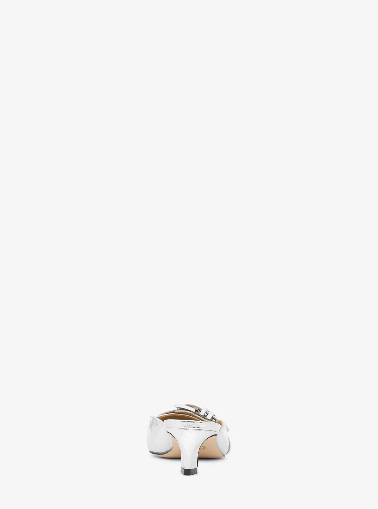 Michael Kors Muiltje Darrington van metallic craquel&eacute; leer ZILVER Discount