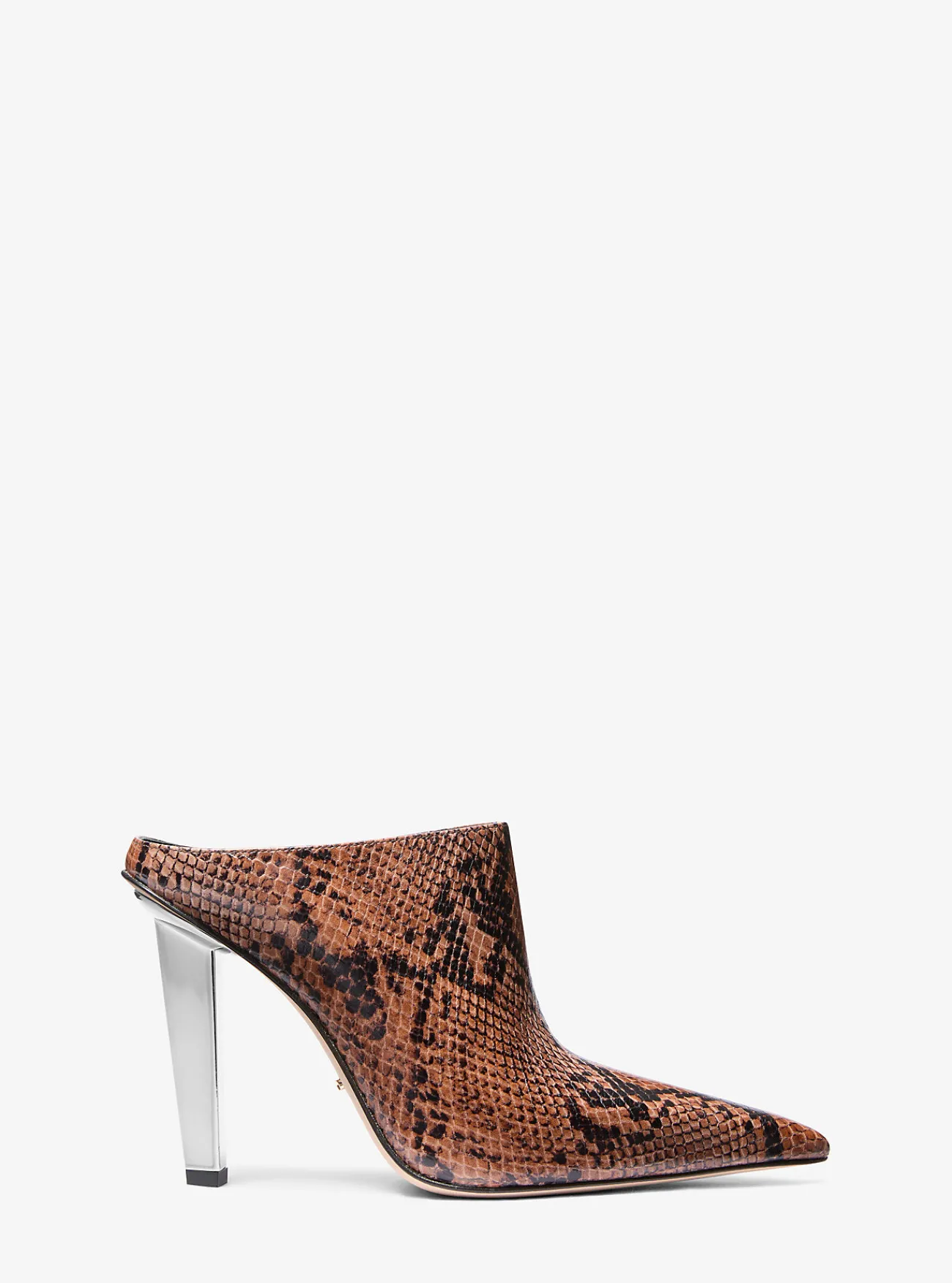 Michael Kors Muiltje Halle van leer met slangenprint in reli&euml;f LUGGAGE Discount