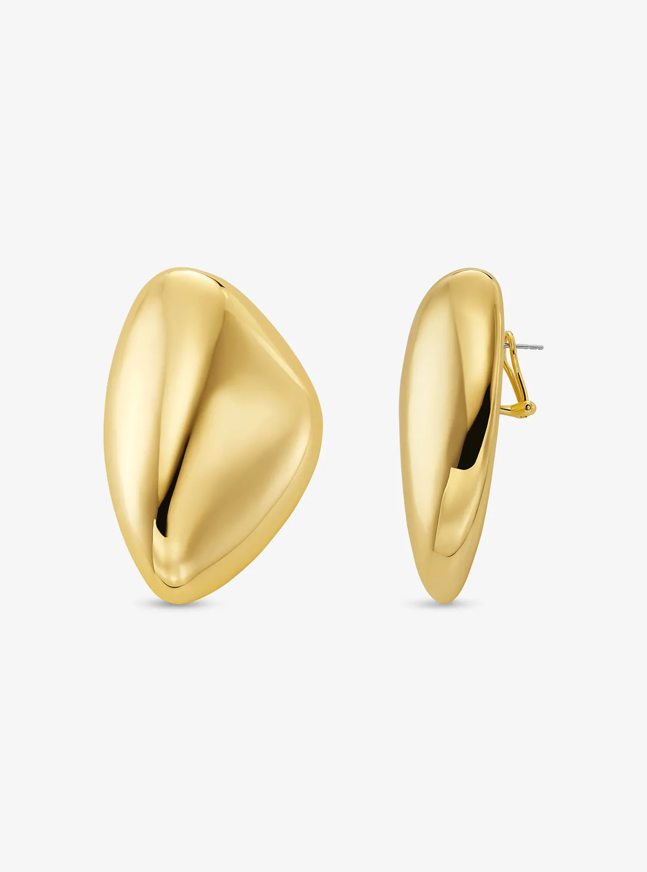 Michael Kors Oorbel van messing met plating met edelmetaal, groot en kiezelsteenvormig GOUD Online