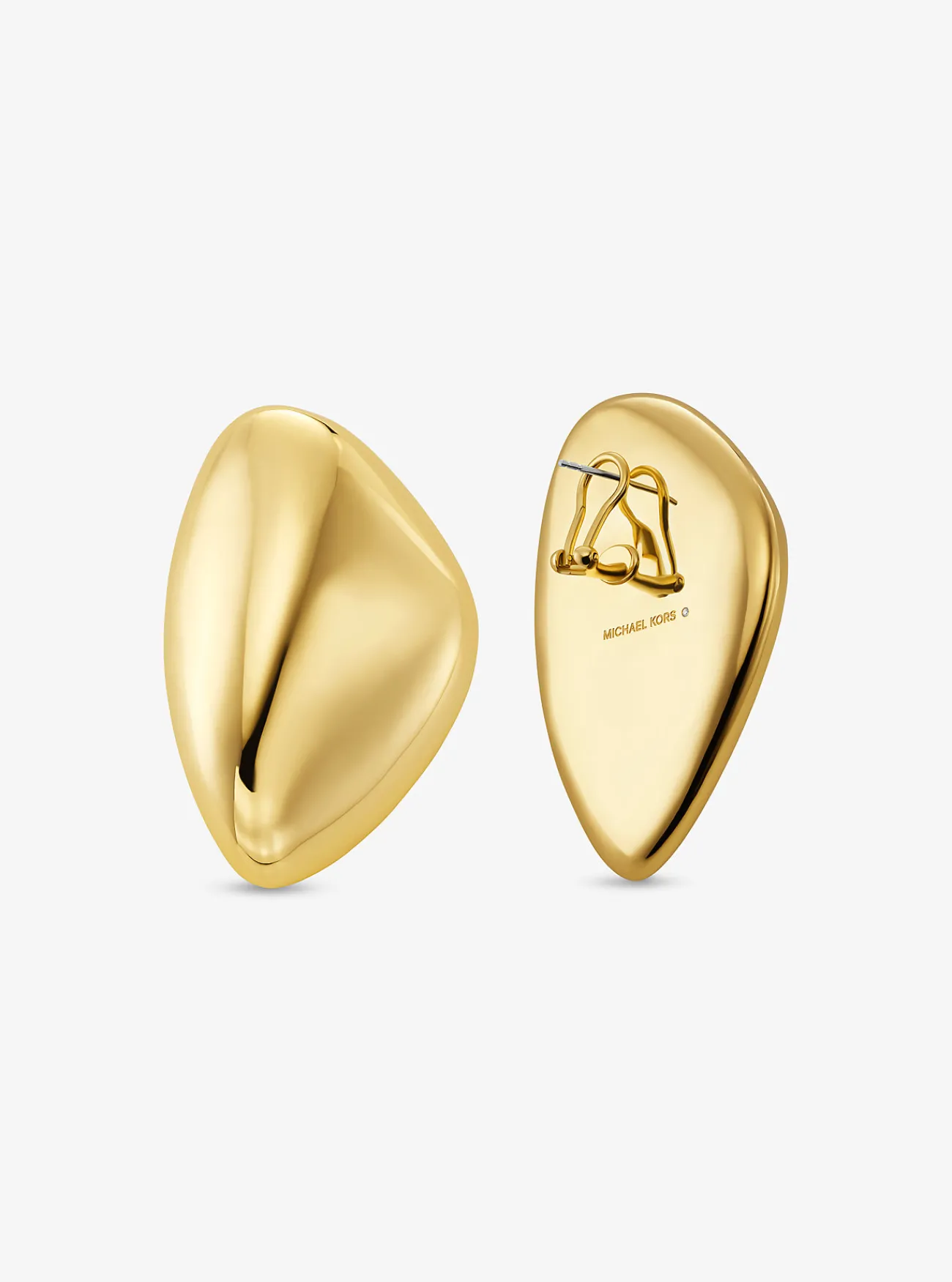 Michael Kors Oorbel van messing met plating met edelmetaal, groot en kiezelsteenvormig GOUD Online