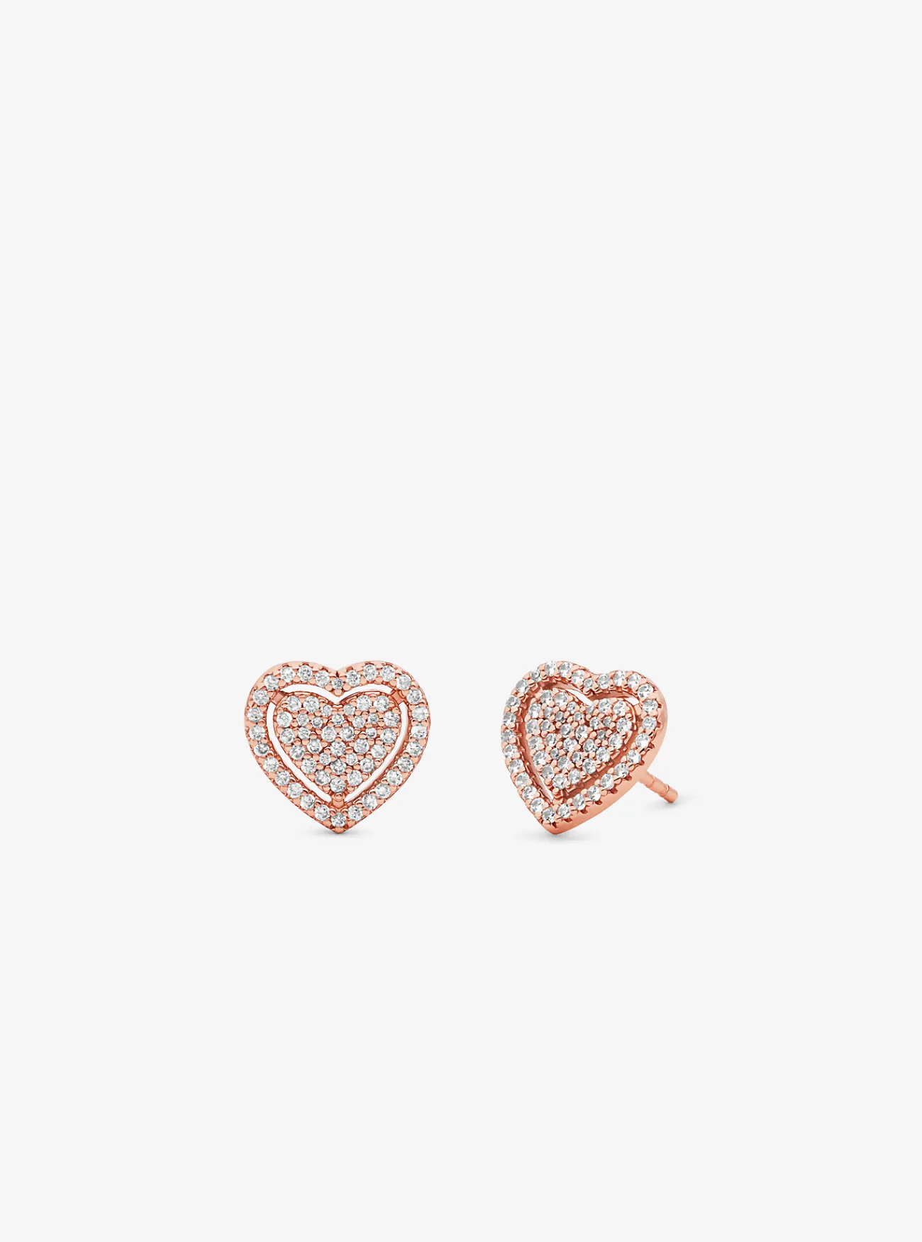 Michael Kors Oorbellen van sterlingzilver met plating met edelmetaal en siersteentjes, hartvormig ROS&Eacute;GOUD Online