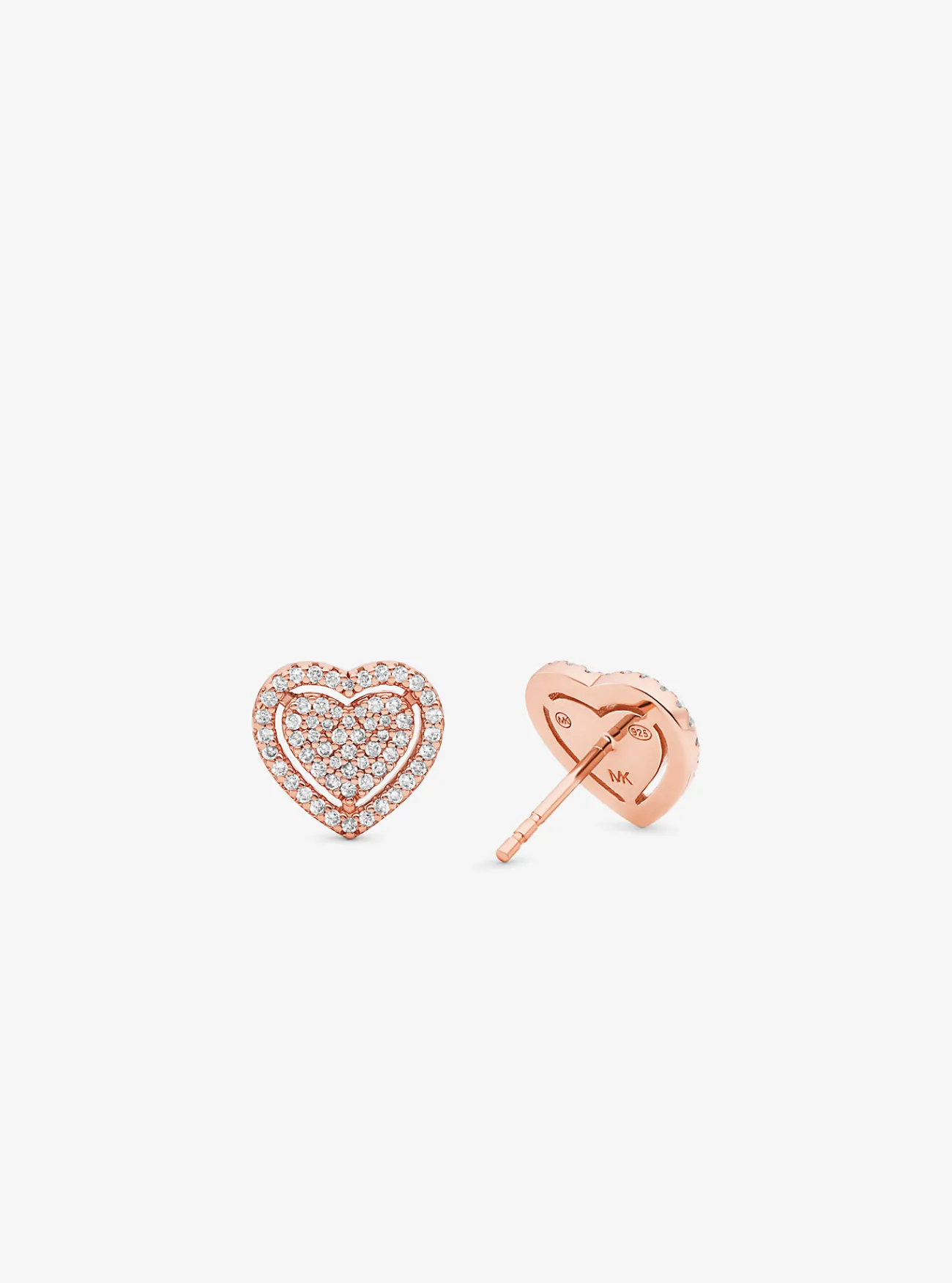 Michael Kors Oorbellen van sterlingzilver met plating met edelmetaal en siersteentjes, hartvormig ROS&Eacute;GOUD Online