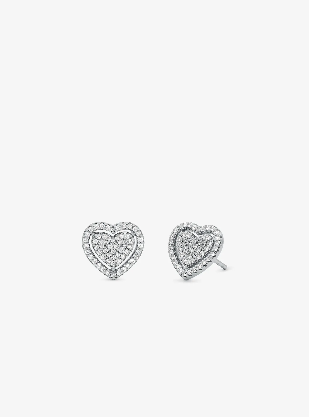 Michael Kors Oorbellen van sterling met plating met edelmetaal en siersteentjes, hartvormig ZILVER Best