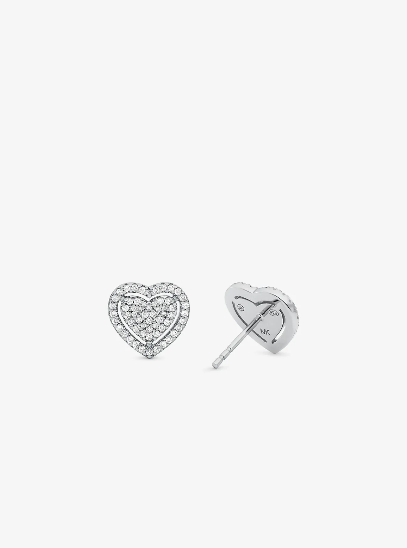 Michael Kors Oorbellen van sterling met plating met edelmetaal en siersteentjes, hartvormig ZILVER Best