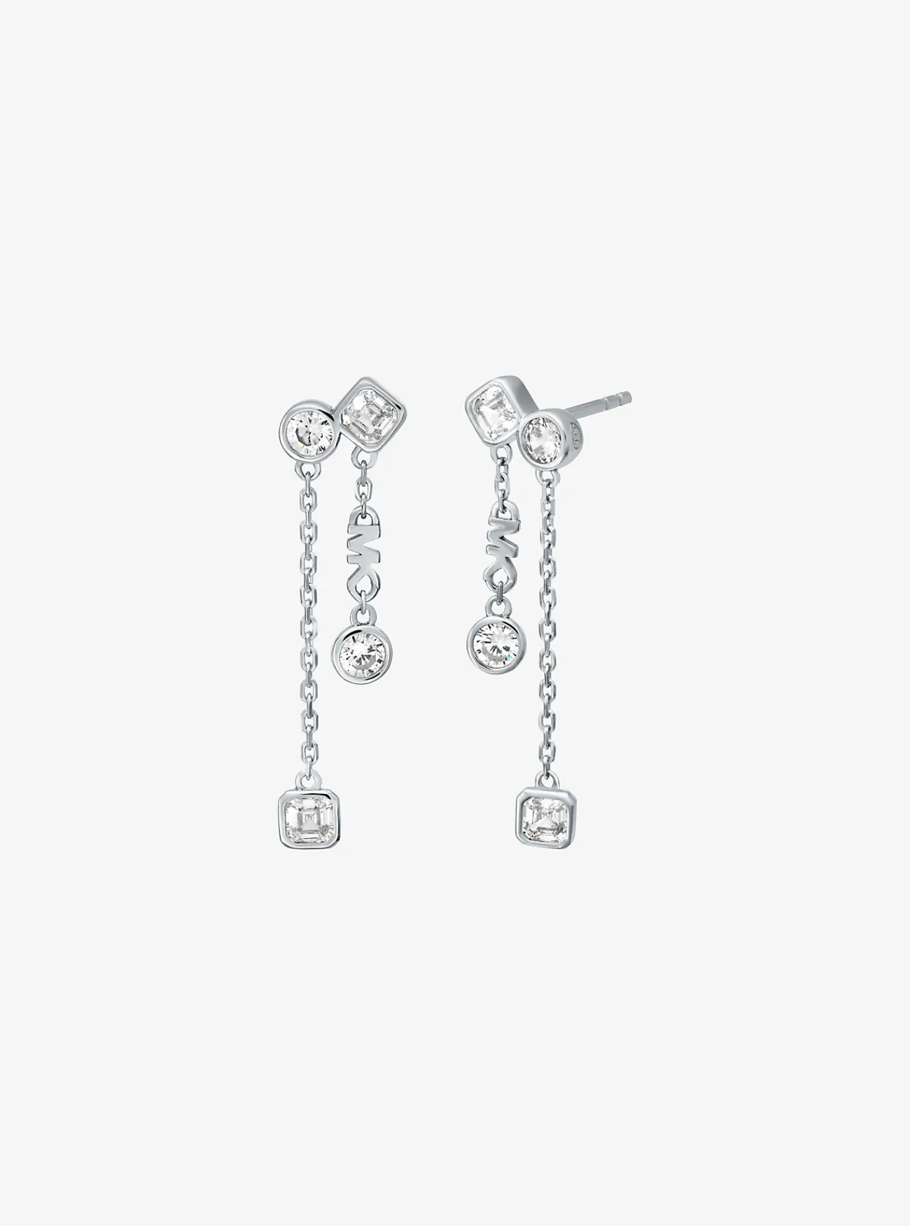 Michael Kors Oorhangers van sterling met plating met edelmetaal en siersteentjes ZILVER Sale