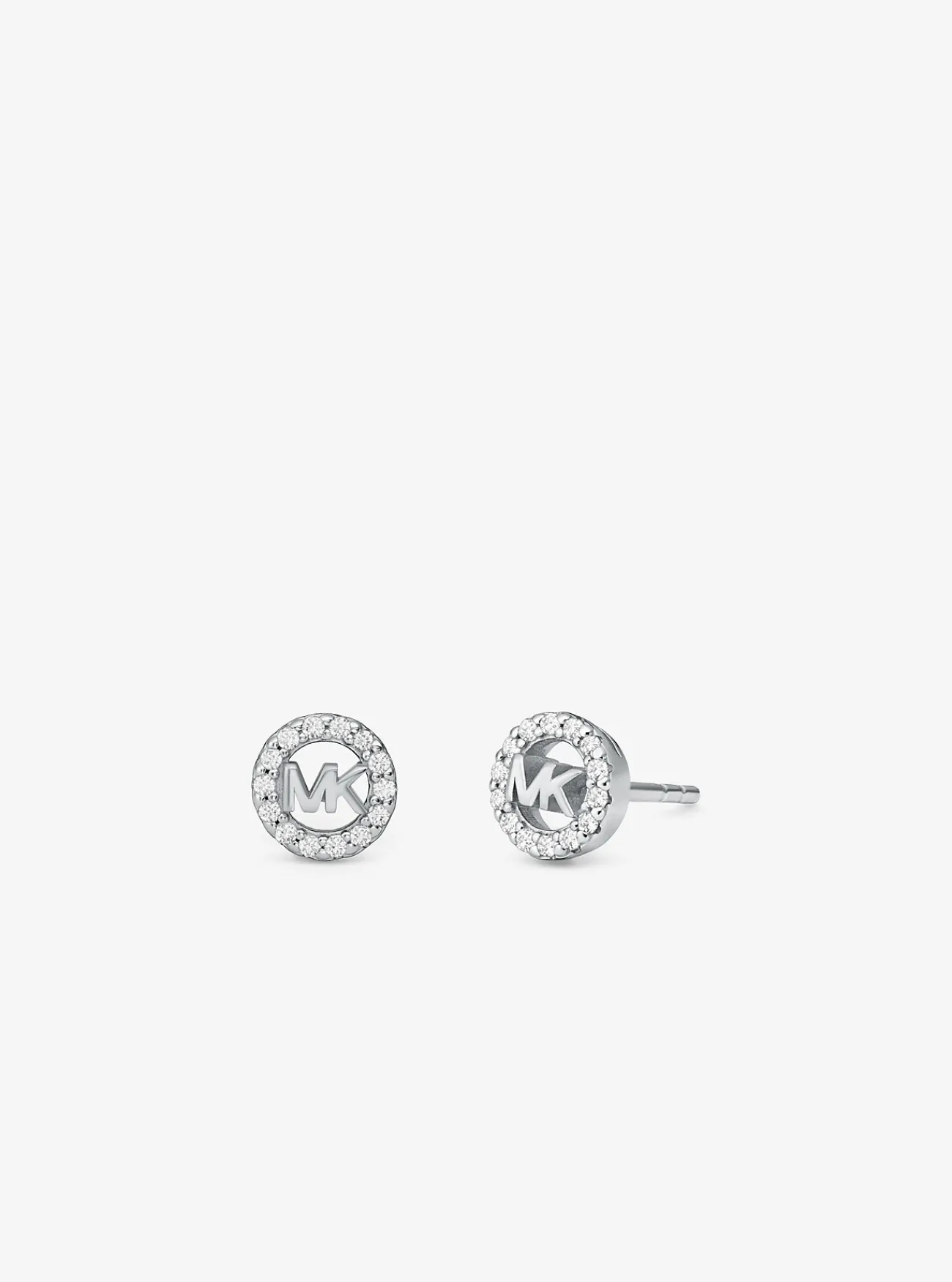 Michael Kors Oorknopjes Fulton van sterling met plating met edelmetaal, siersteentjes, logo en bedeltje ZILVER Fashion