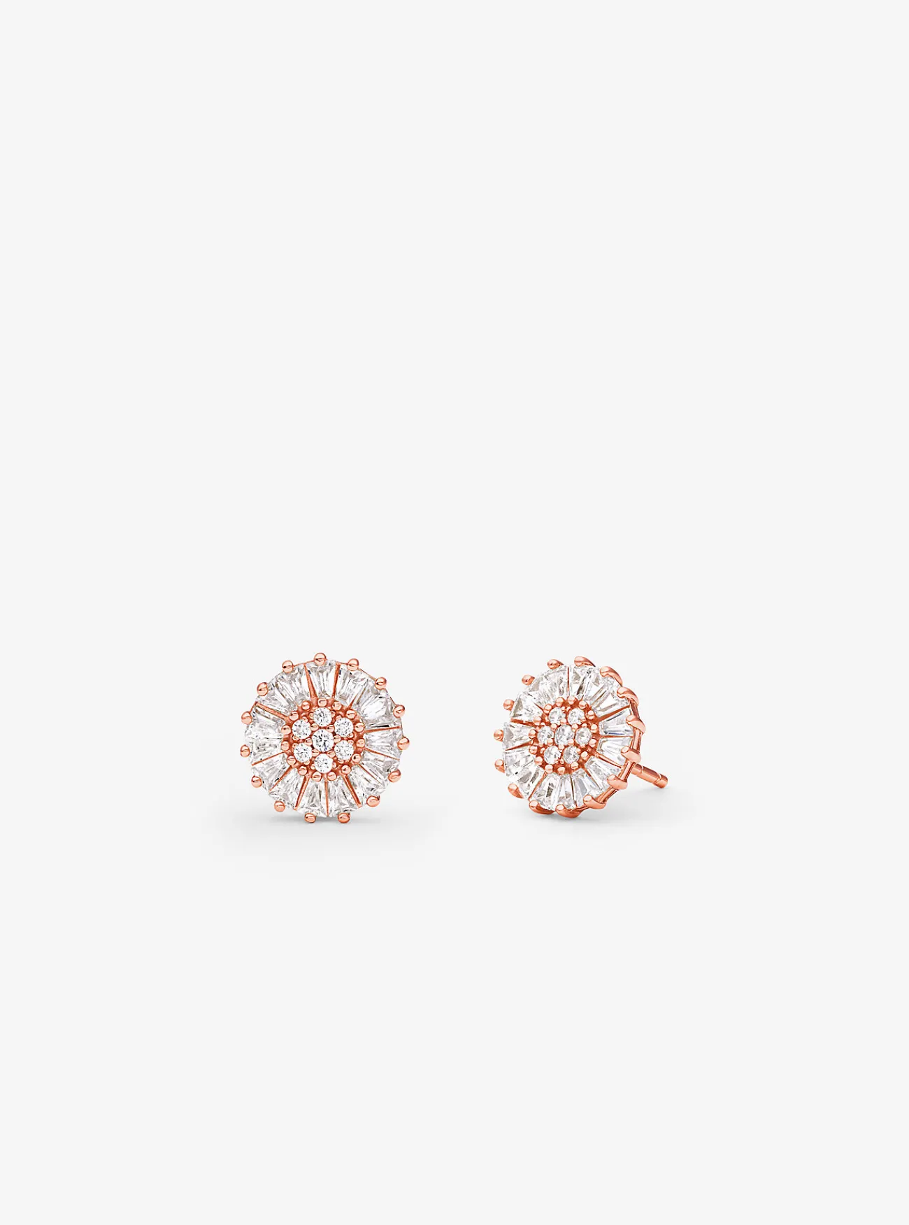 Michael Kors Oorknopjes van sterling zilver met platering met edelmetaal en siersteentjes ROS&Eacute;GOUD Outlet