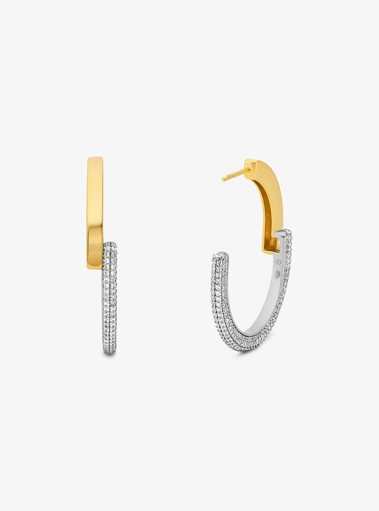 Michael Kors Oorringen met een plating met edelmetaal en siersteentjes TWEEKLEURIG Outlet