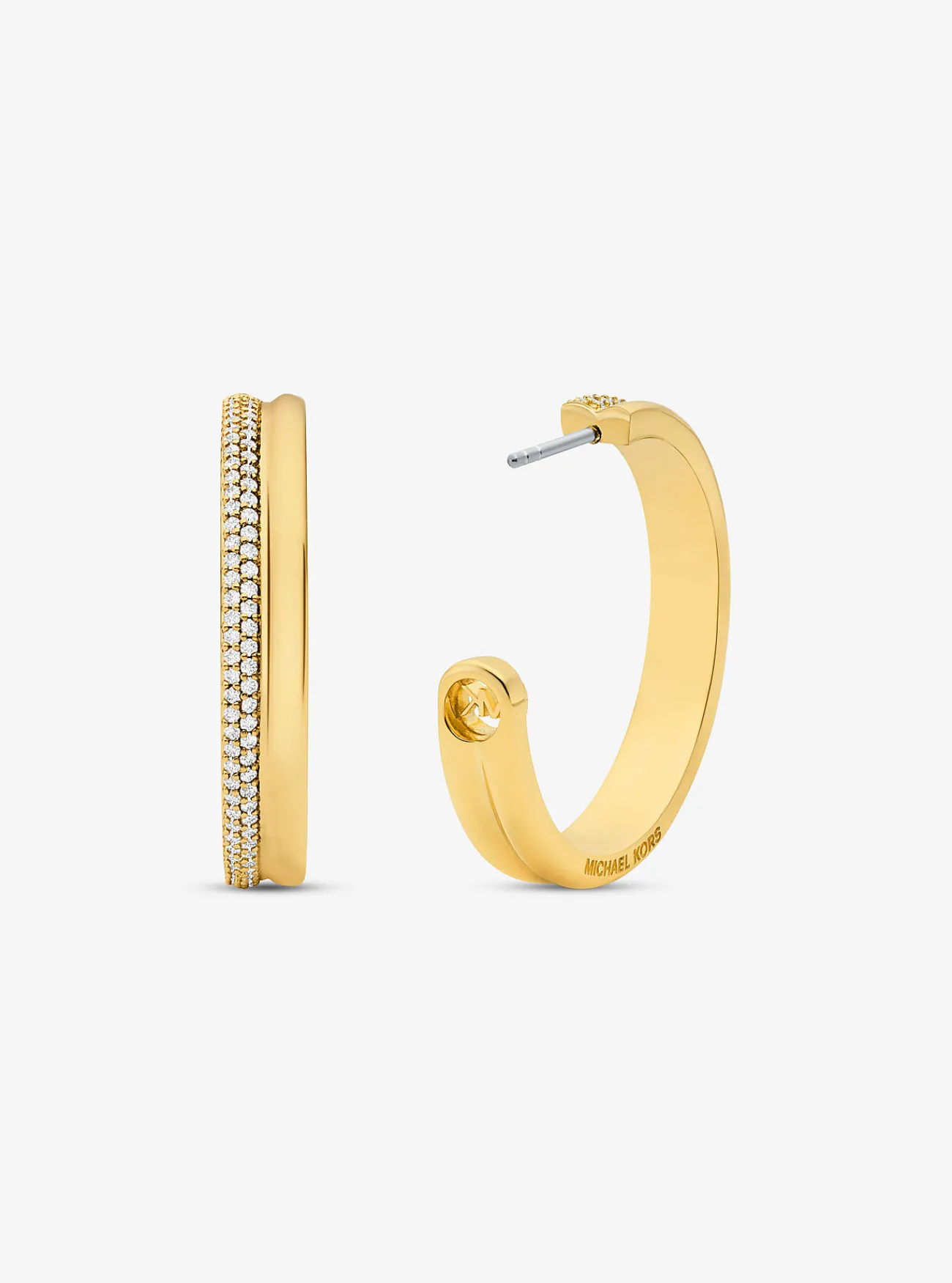 Michael Kors Oorringen van messing met plating met edelmetaal en siersteentjes GOUD Fashion