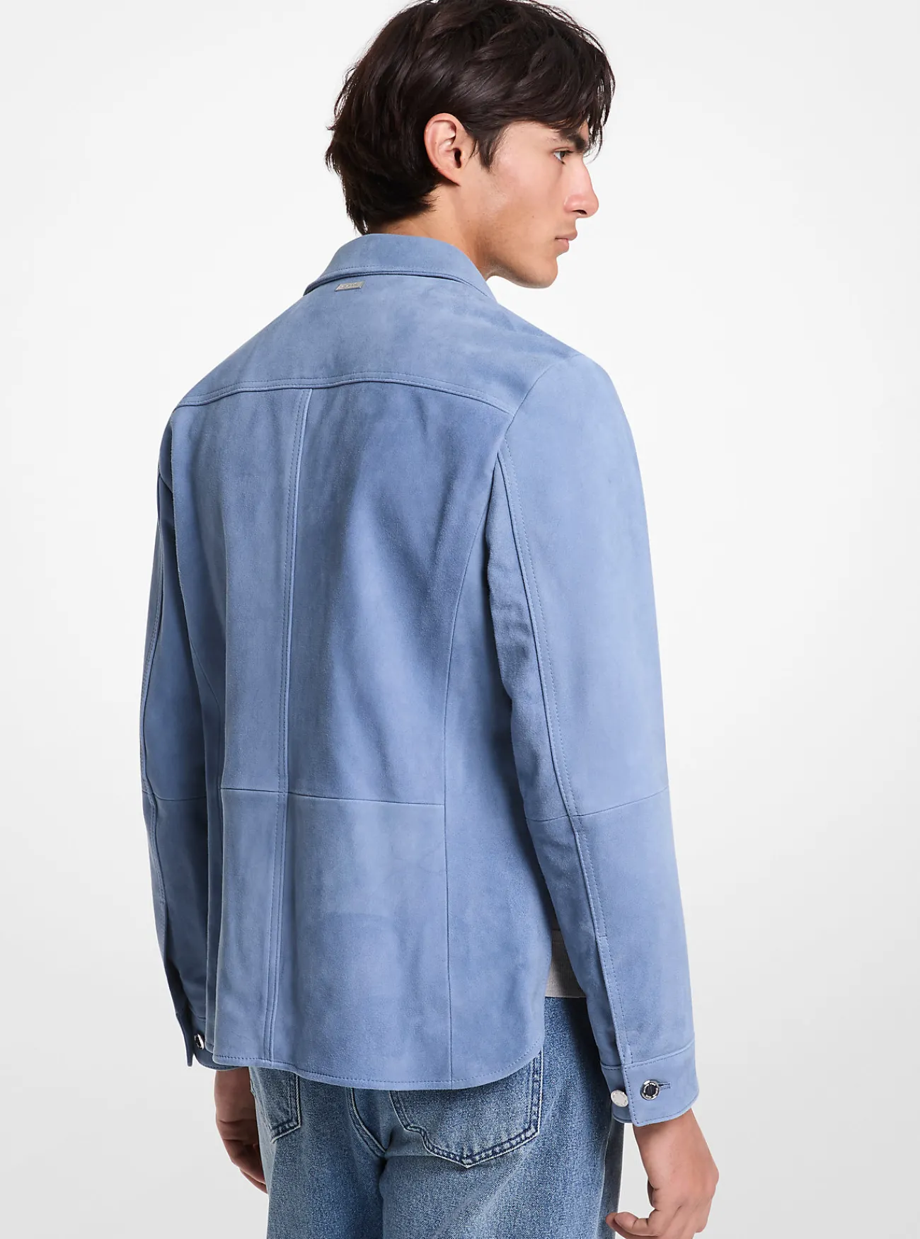 Michael Kors Overhemdjack van su&egrave;de DONKERCHAMBRAY Outlet