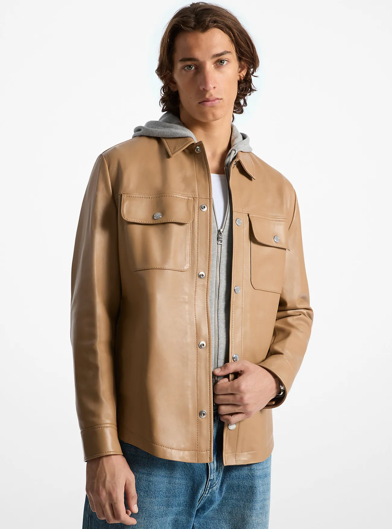 Michael Kors Overhemdjack van verlijmd leer CAF&Eacute; Outlet