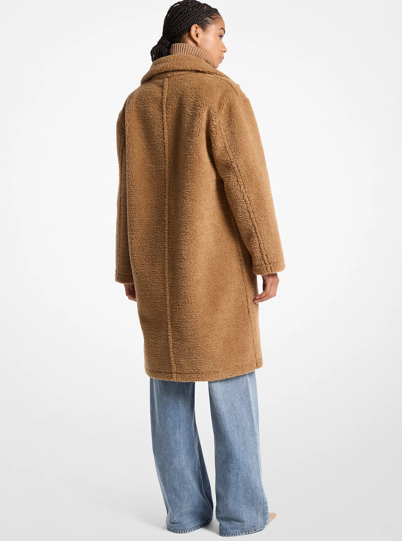 Michael Kors Oversized jas van schapenwol in teddystijl CAMEL Hot