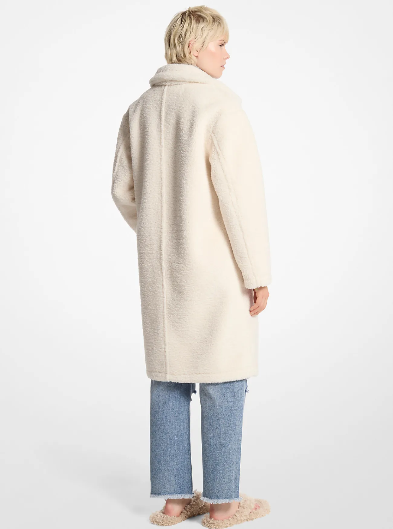 Michael Kors Oversized jas van schapenwol in teddystijl BOT Discount