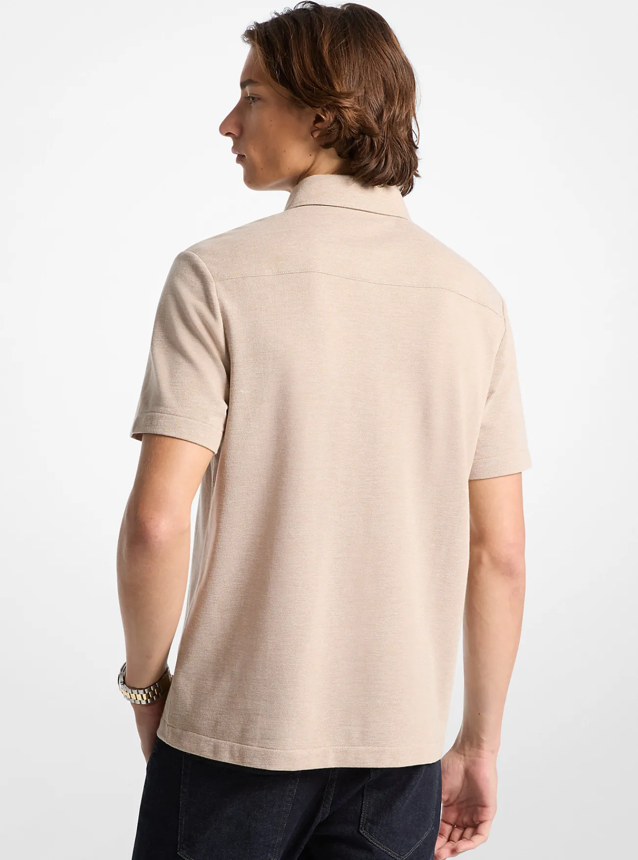Michael Kors Oxford-shirt van piqu&eacute;stof van katoenmix CAF&Eacute; Best