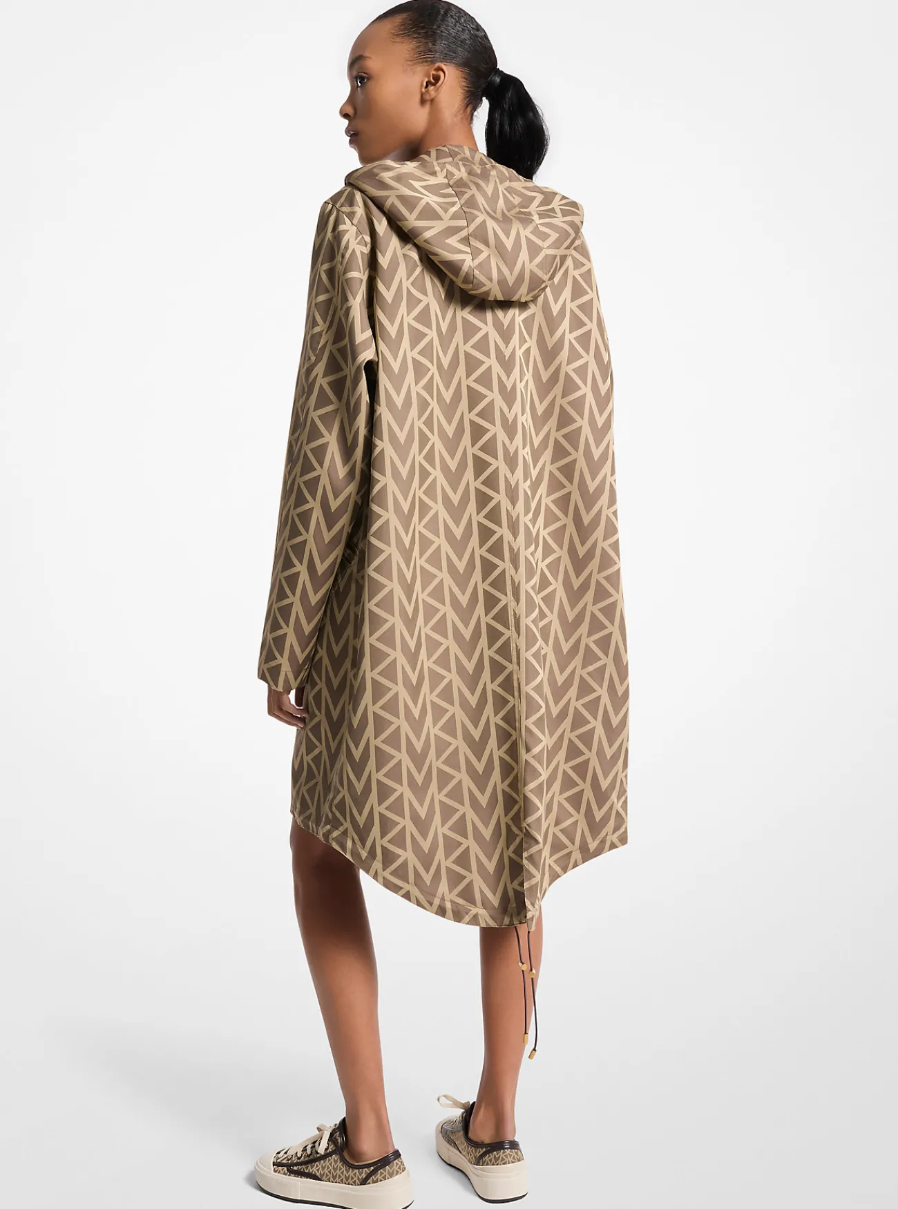 Michael Kors Parka van MK2000-jacquard met logo, oversized CHOCOLADE Outlet