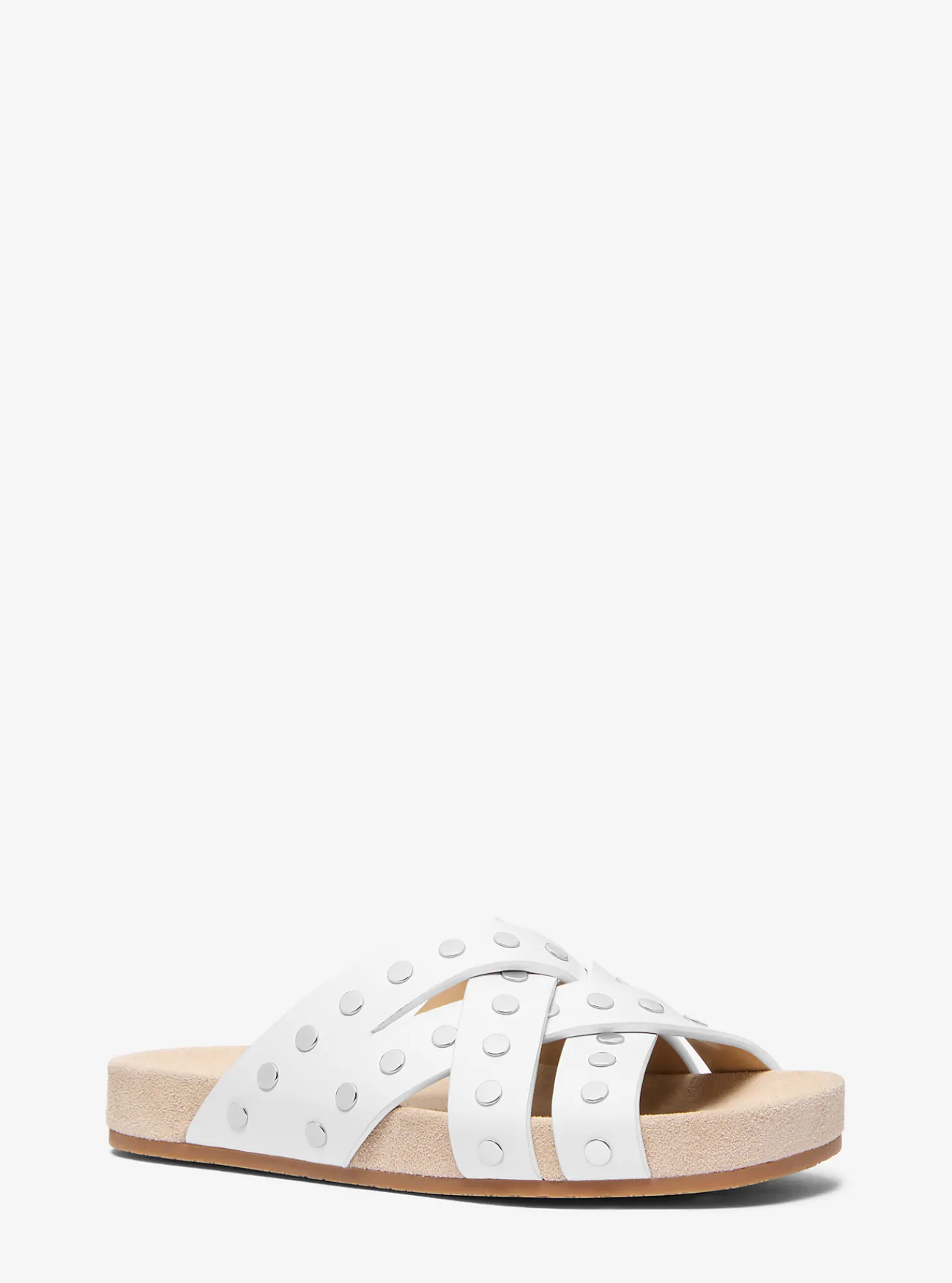 Michael Kors Platte sandaal Irene van leer met studs OPTISCHWIT New