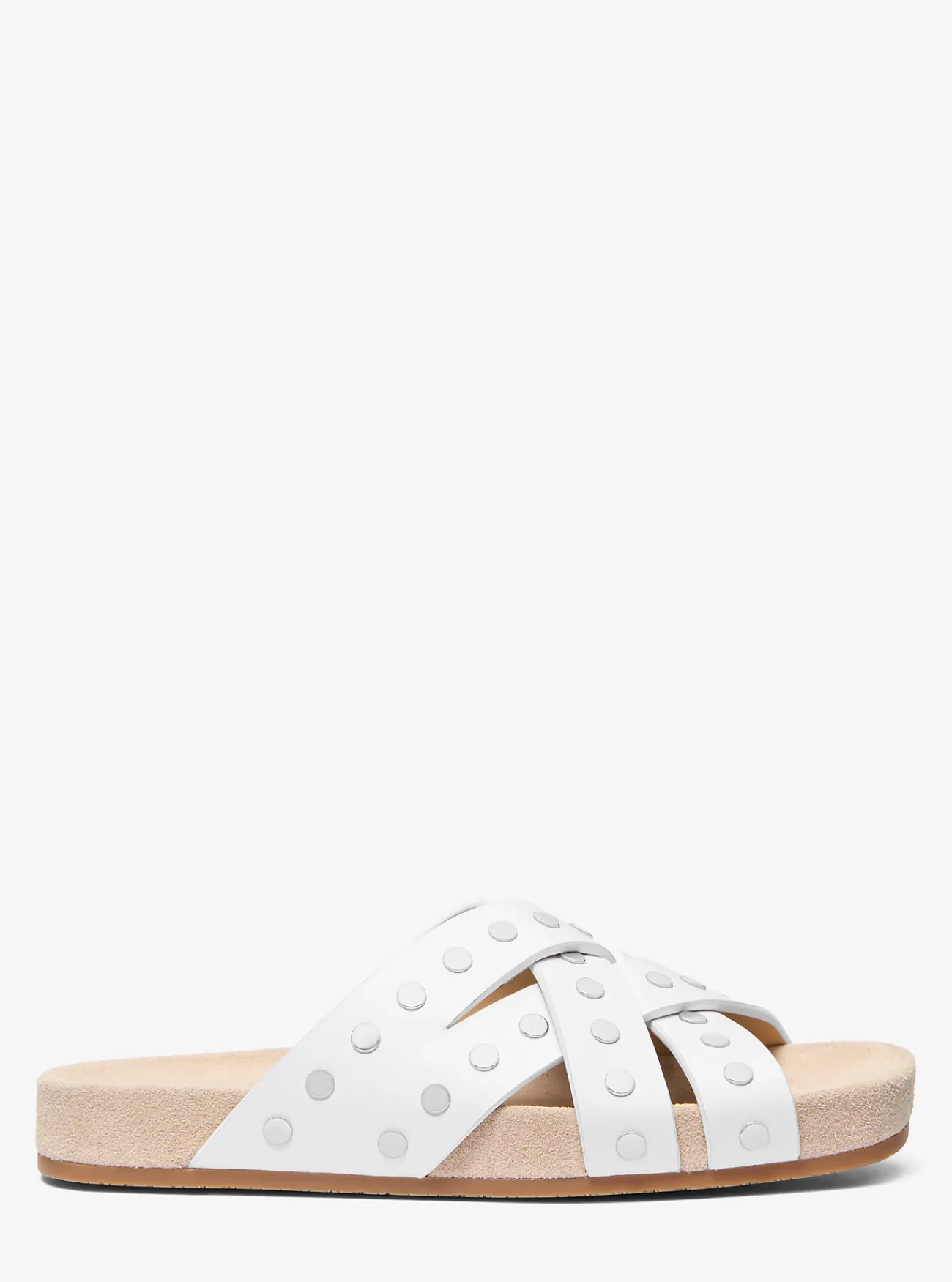 Michael Kors Platte sandaal Irene van leer met studs OPTISCHWIT New