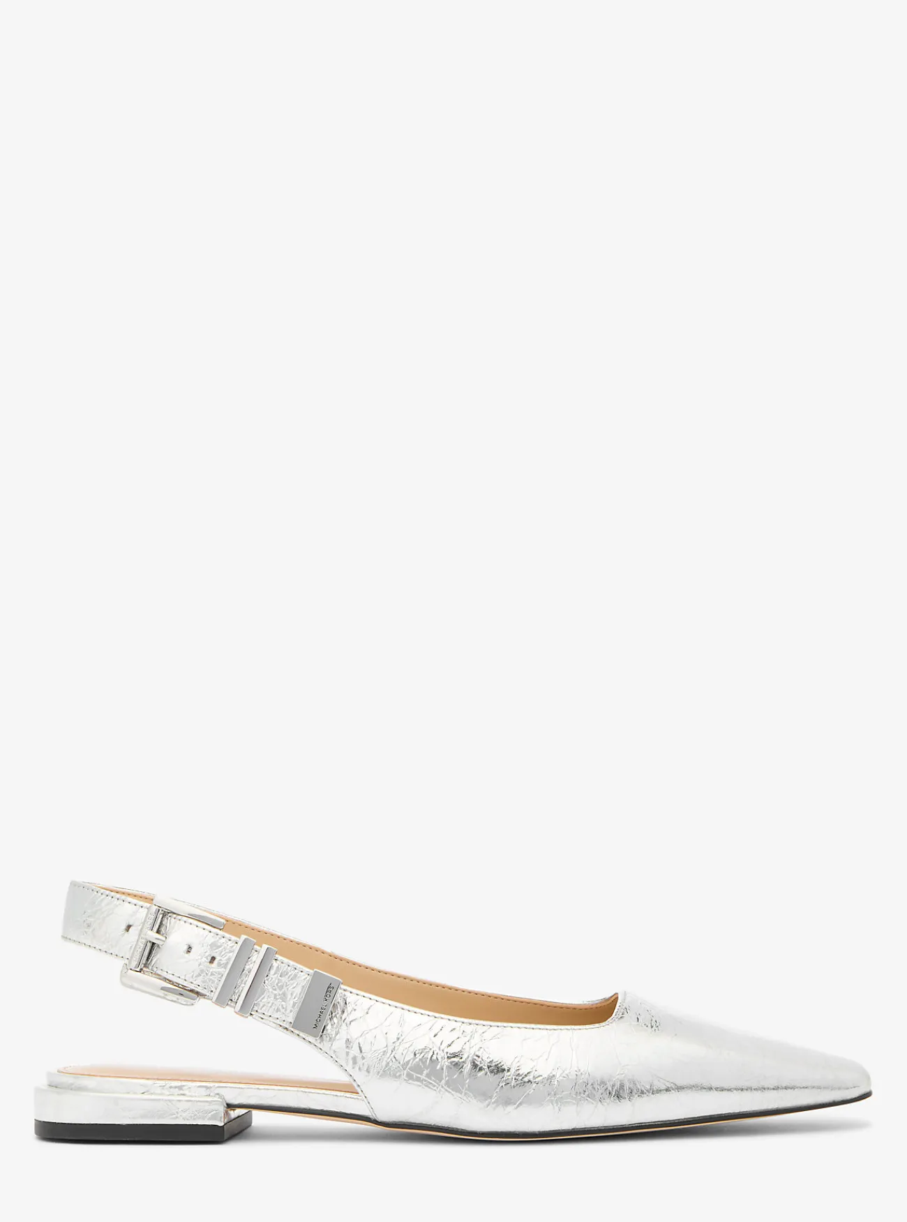 Michael Kors Platte schoen Darrington van metallic craquelé leer ZILVER Outlet