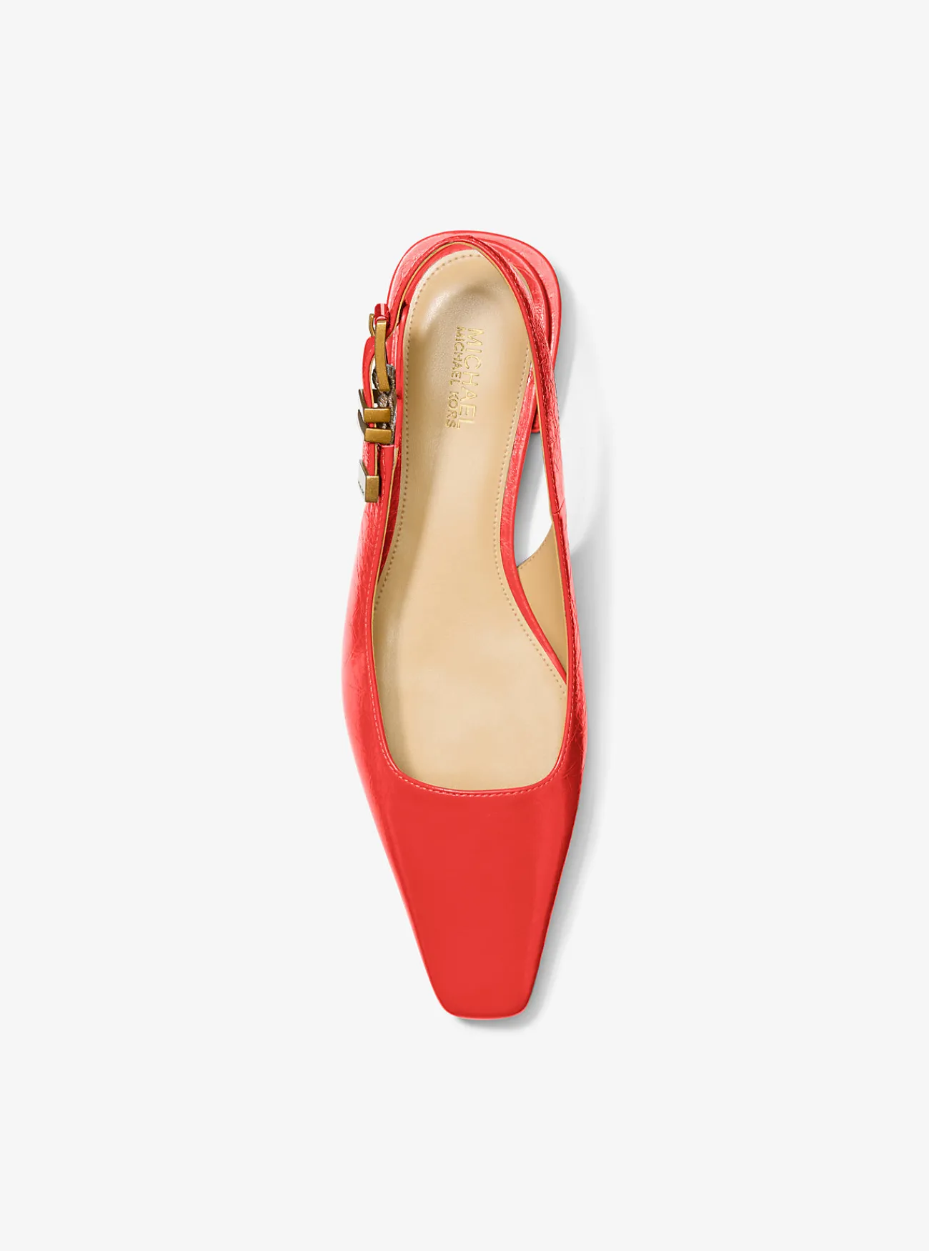 Michael Kors Platte schoen Darrington van craquelé leer GEBRANDSIENNA Discount