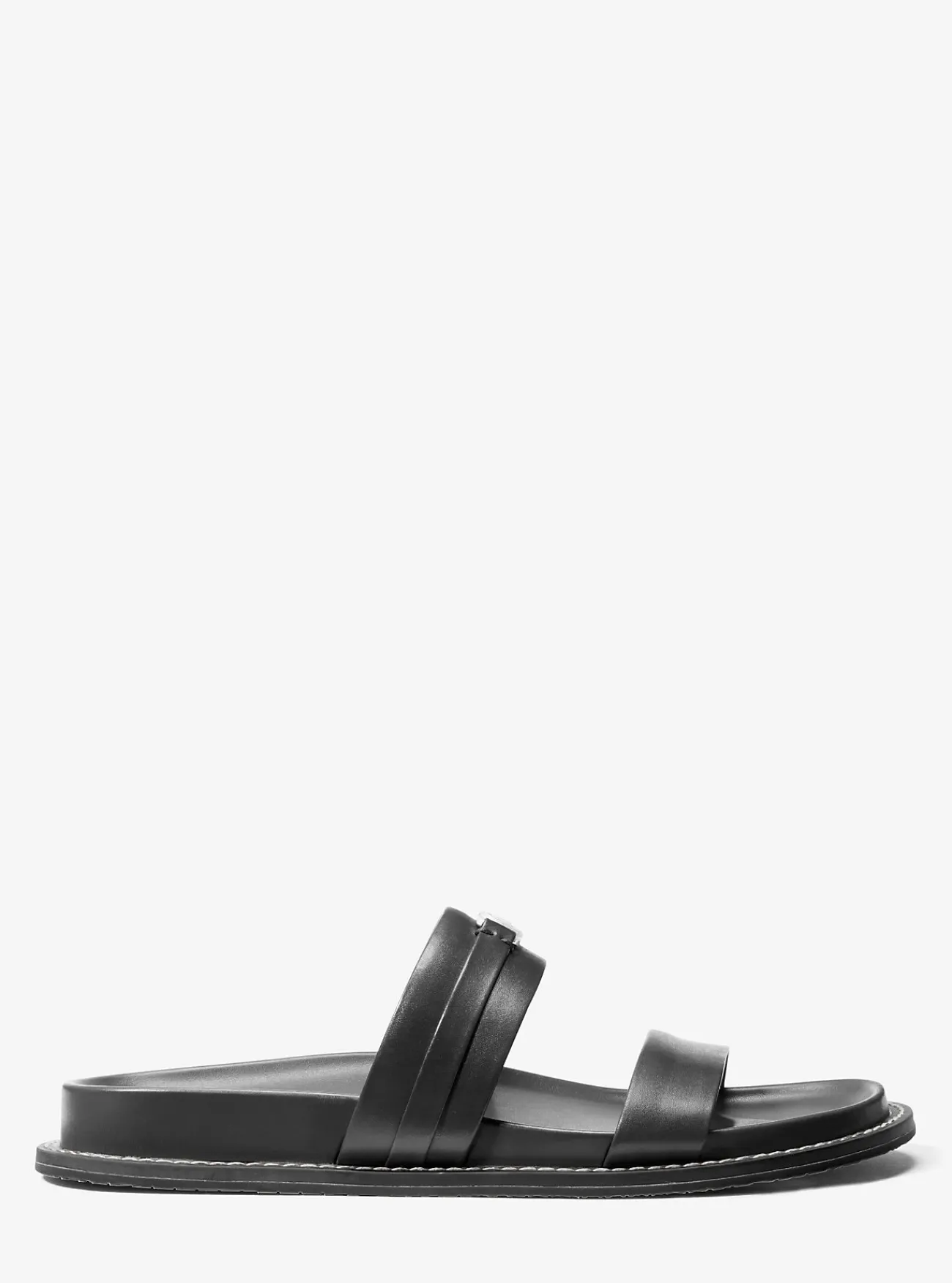 Michael Kors Platte slipper Mandy van leer ZWART Clearance