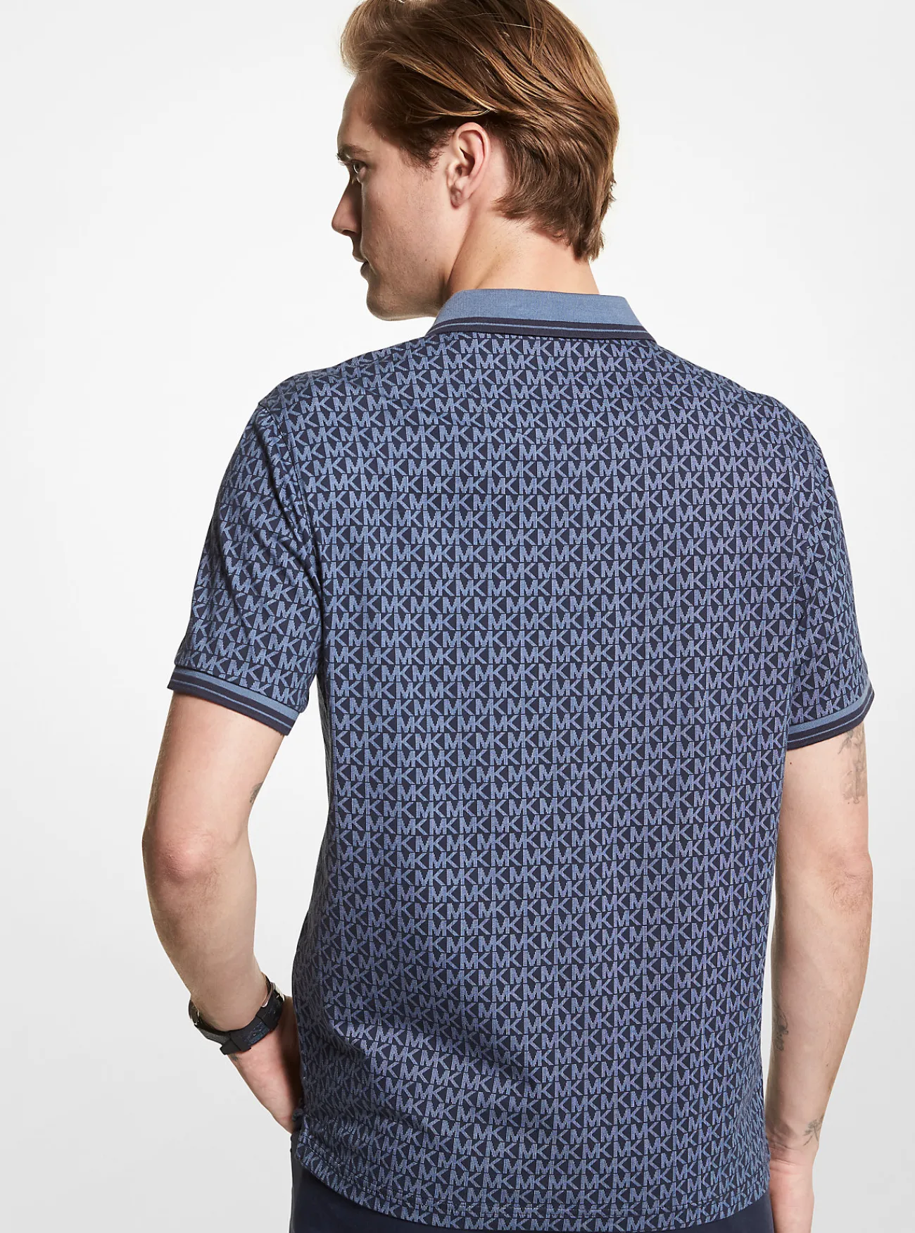 Michael Kors Poloshirt Greenwich van katoenjersey met logoprint MIDDERNACHTSBLAUW New
