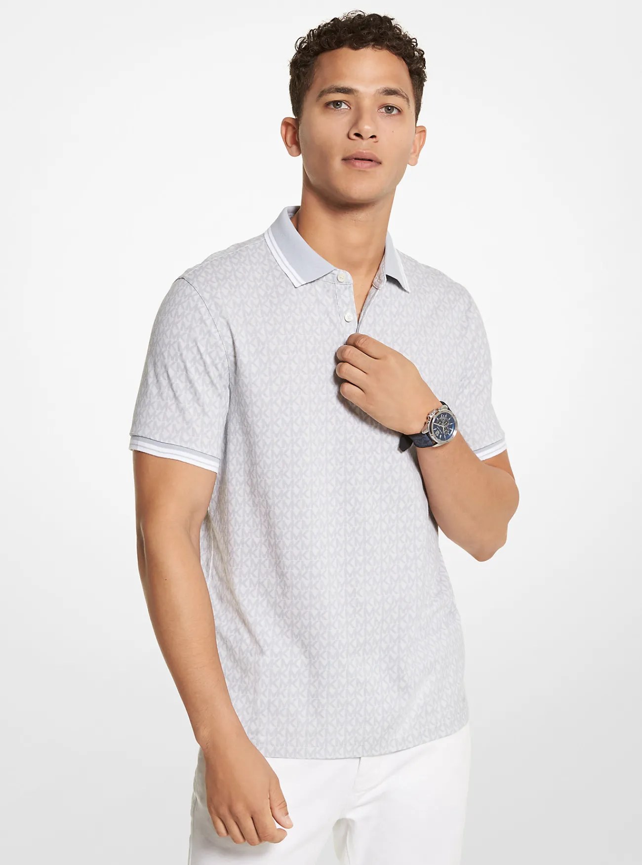 Michael Kors Poloshirt Greenwich van katoenjersey met logoprint Hot