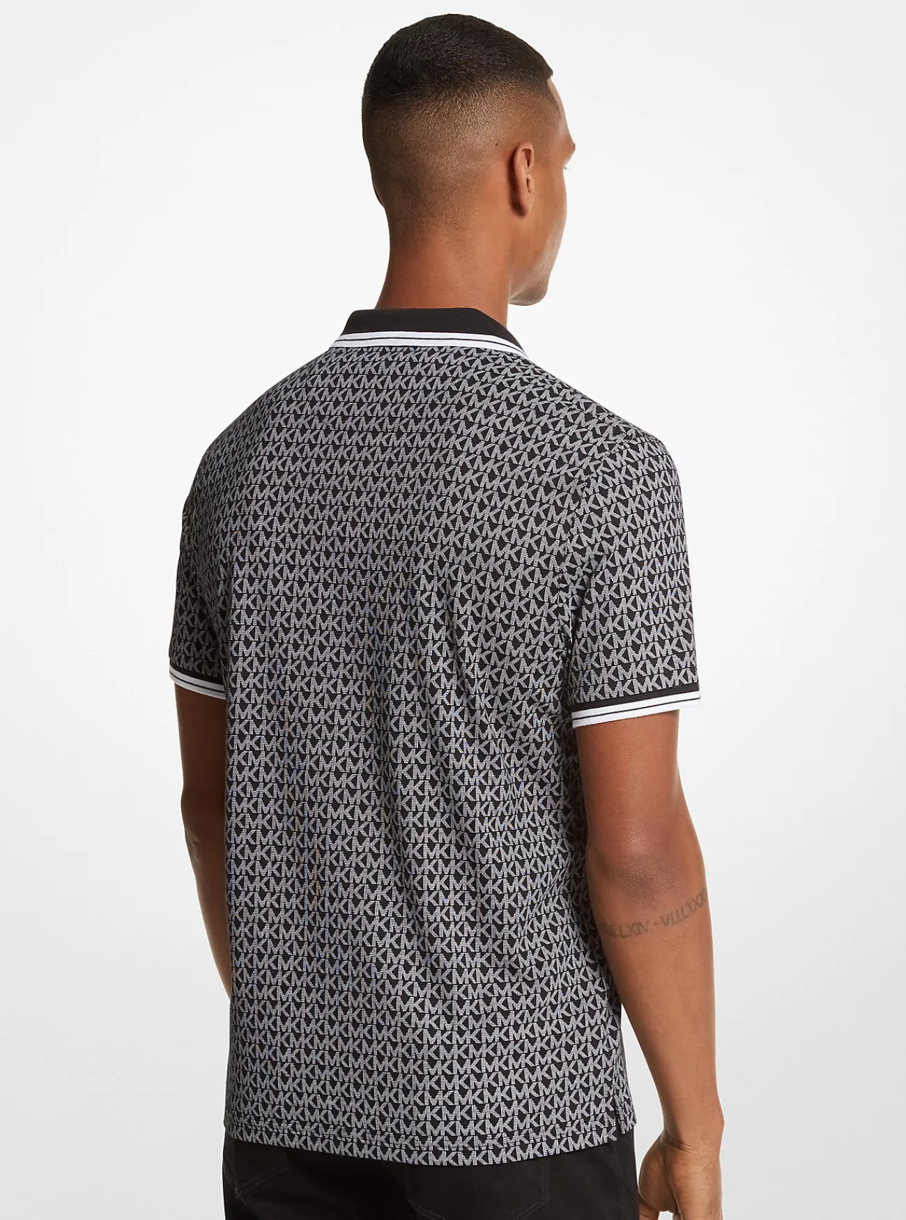 Michael Kors Poloshirt Greenwich van katoenjersey met logoprint ZWART Best