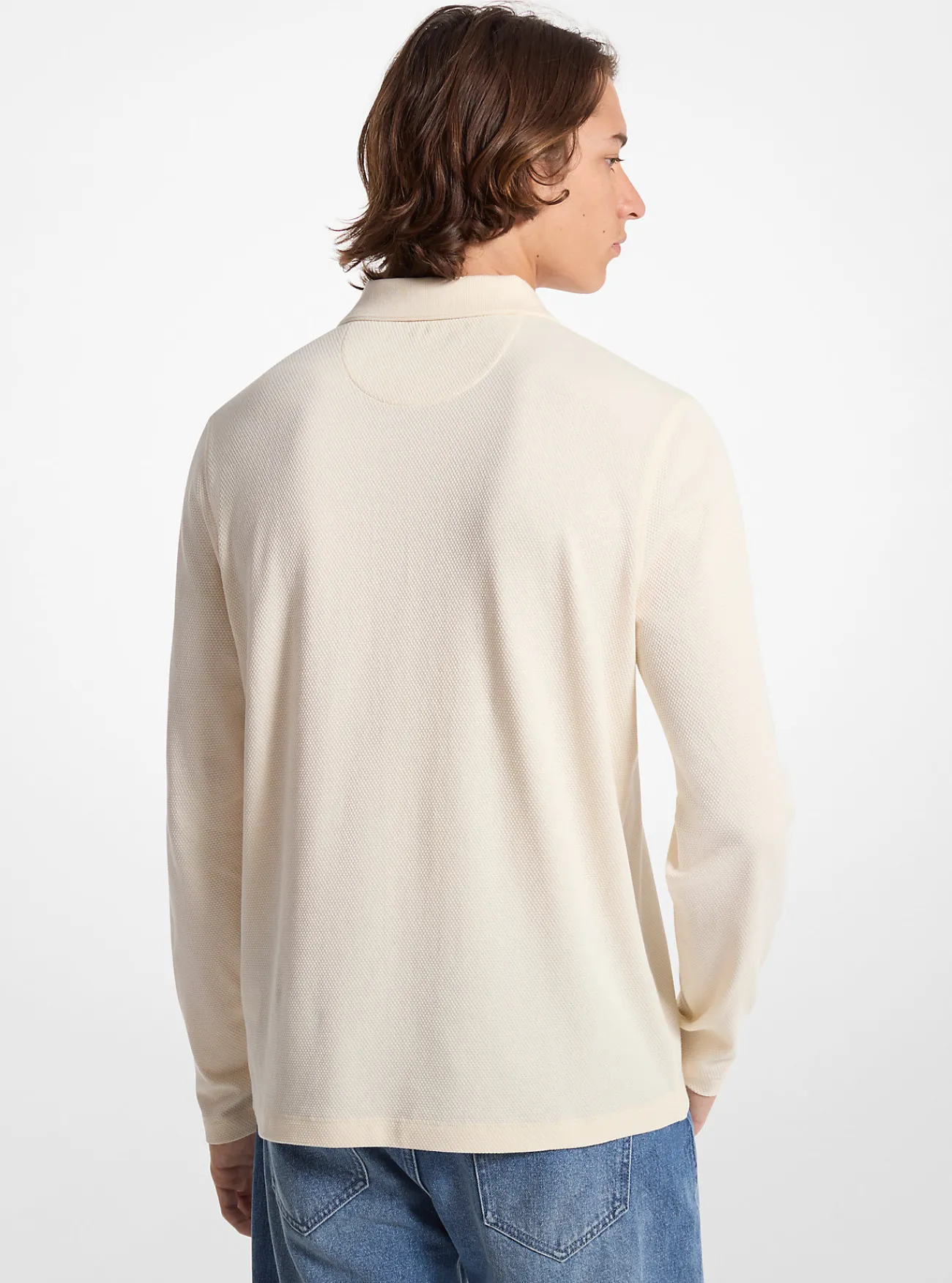 Michael Kors Poloshirt met lange mouwen, dubbelgebreid BOT Sale