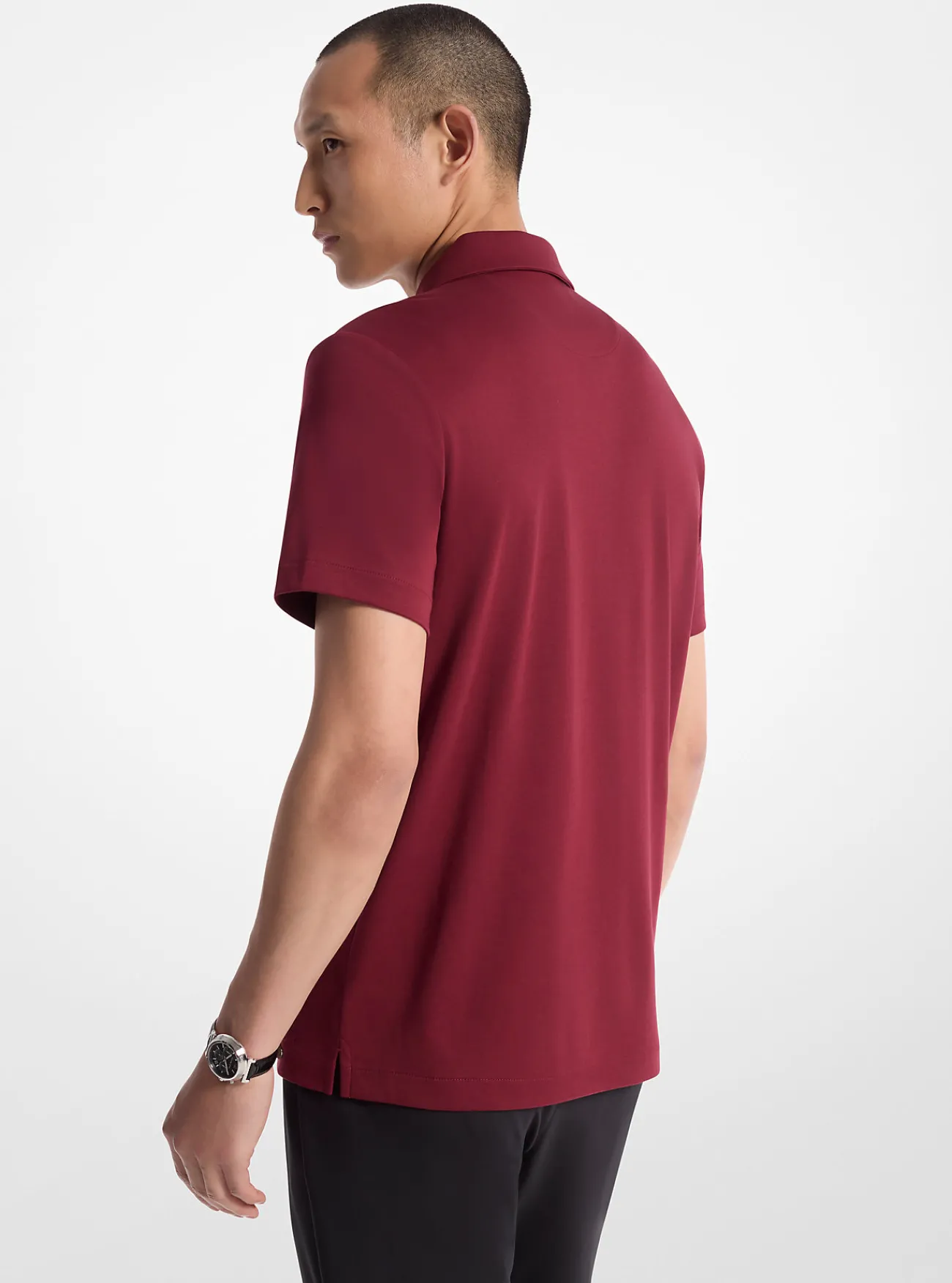 Michael Kors Poloshirt van katoen met halve rits DONKERBRANDY Best