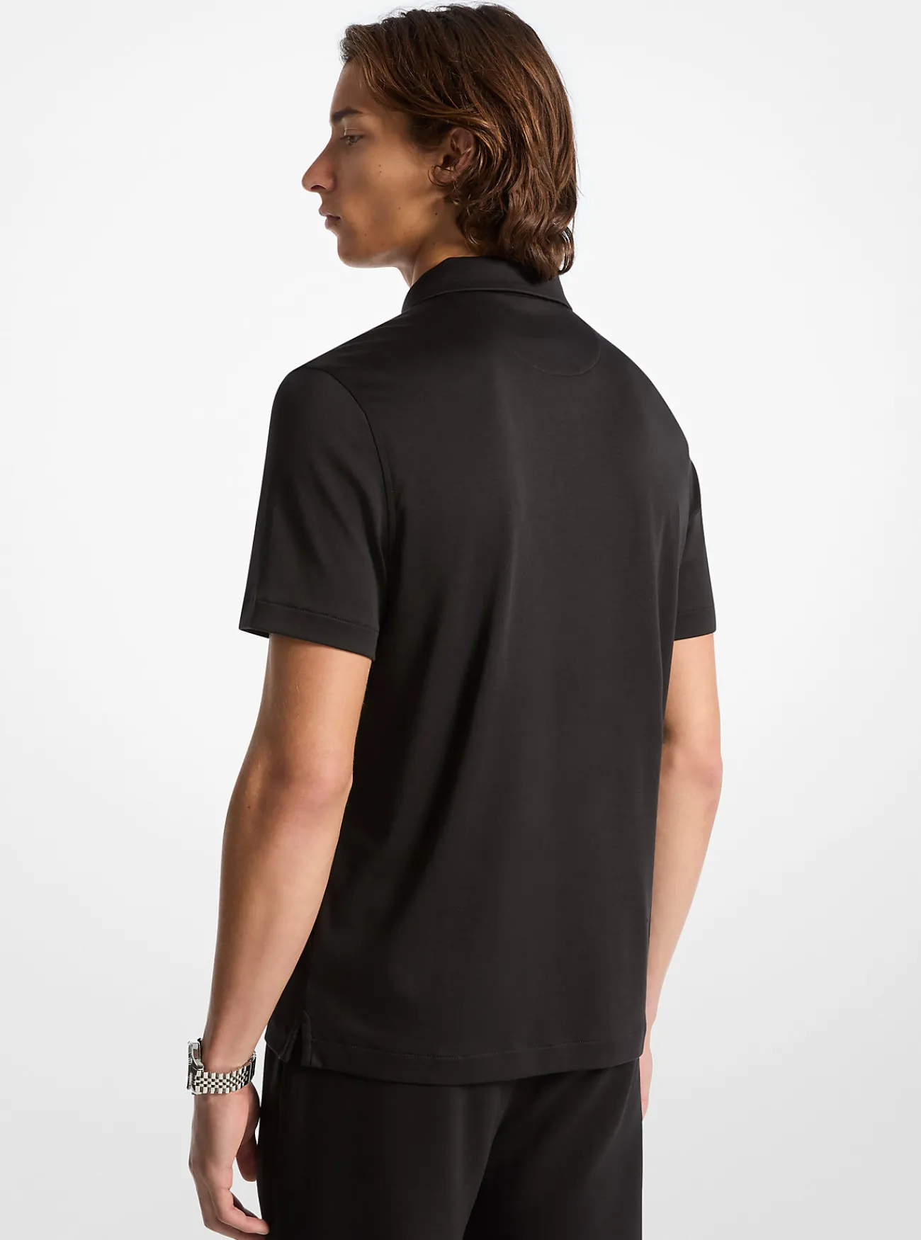 Michael Kors Poloshirt van katoen met halve rits ZWART Online