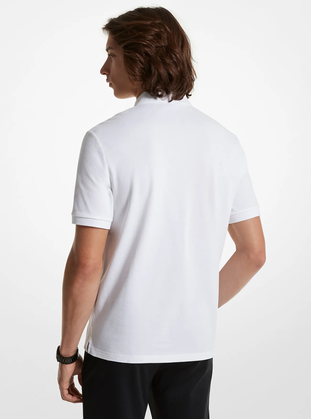 Michael Kors Poloshirt van katoen met halve rits WIT Online