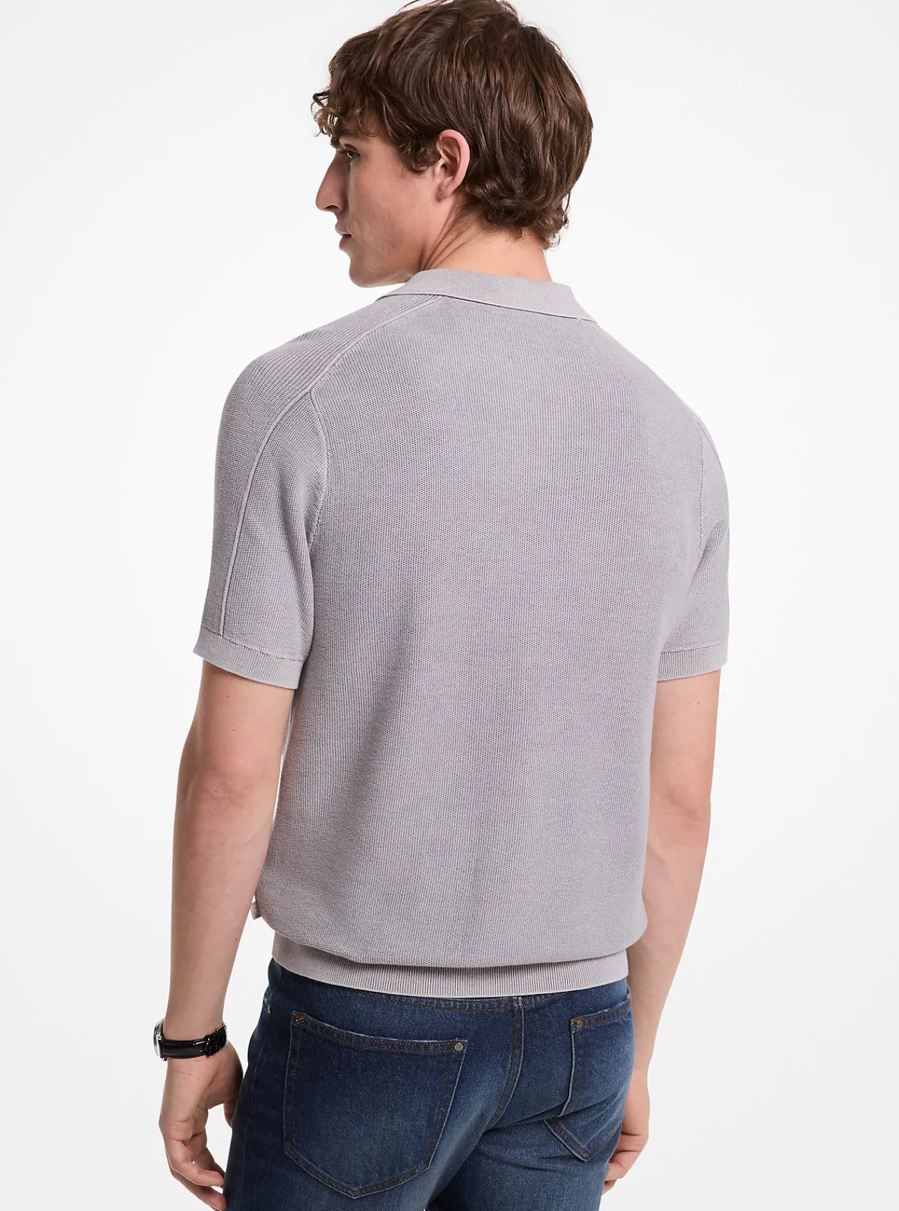 Michael Kors Poloshirt van linnen en katoen NIKKEL Sale